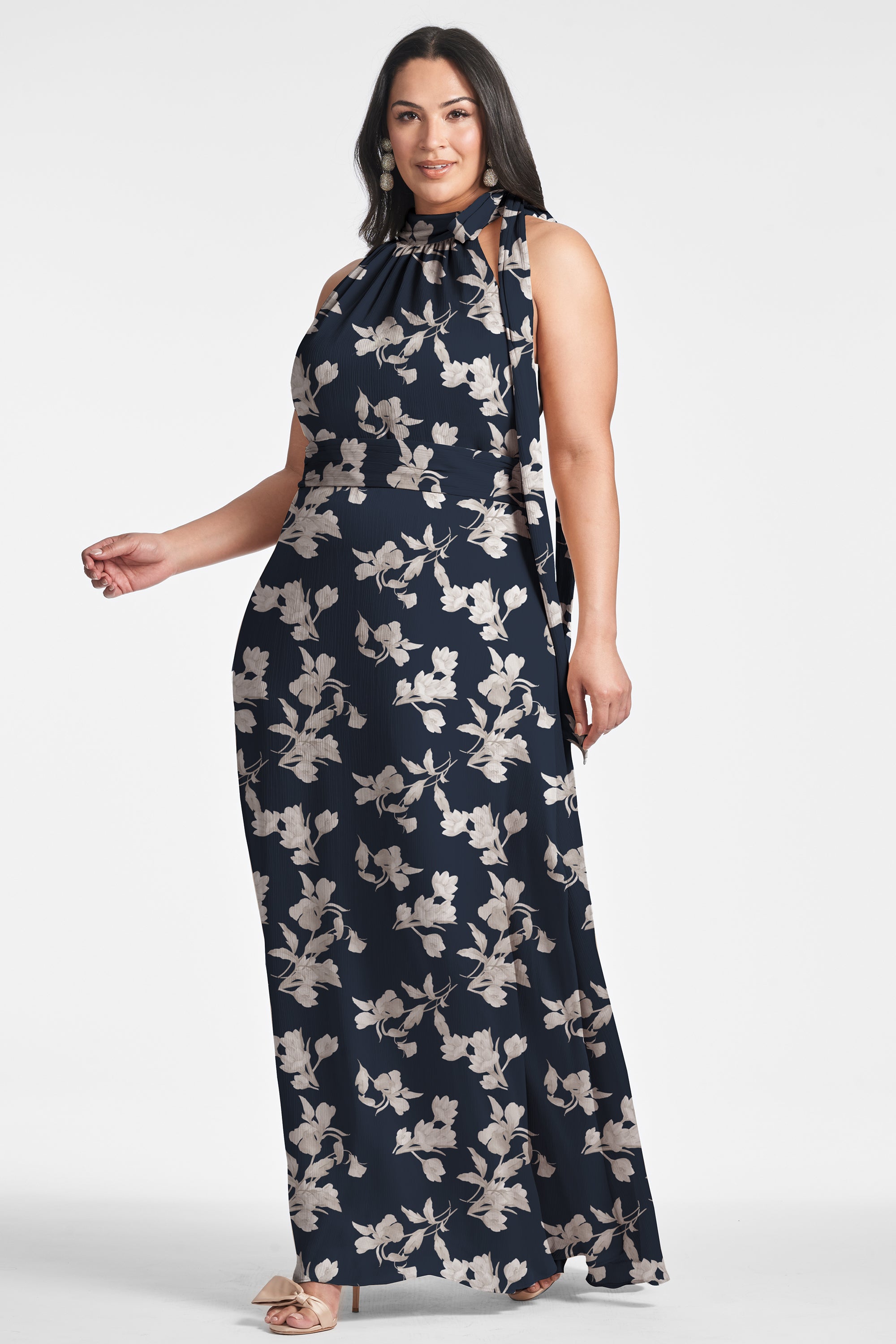 Kayla Gown - Navy Venetia Petal