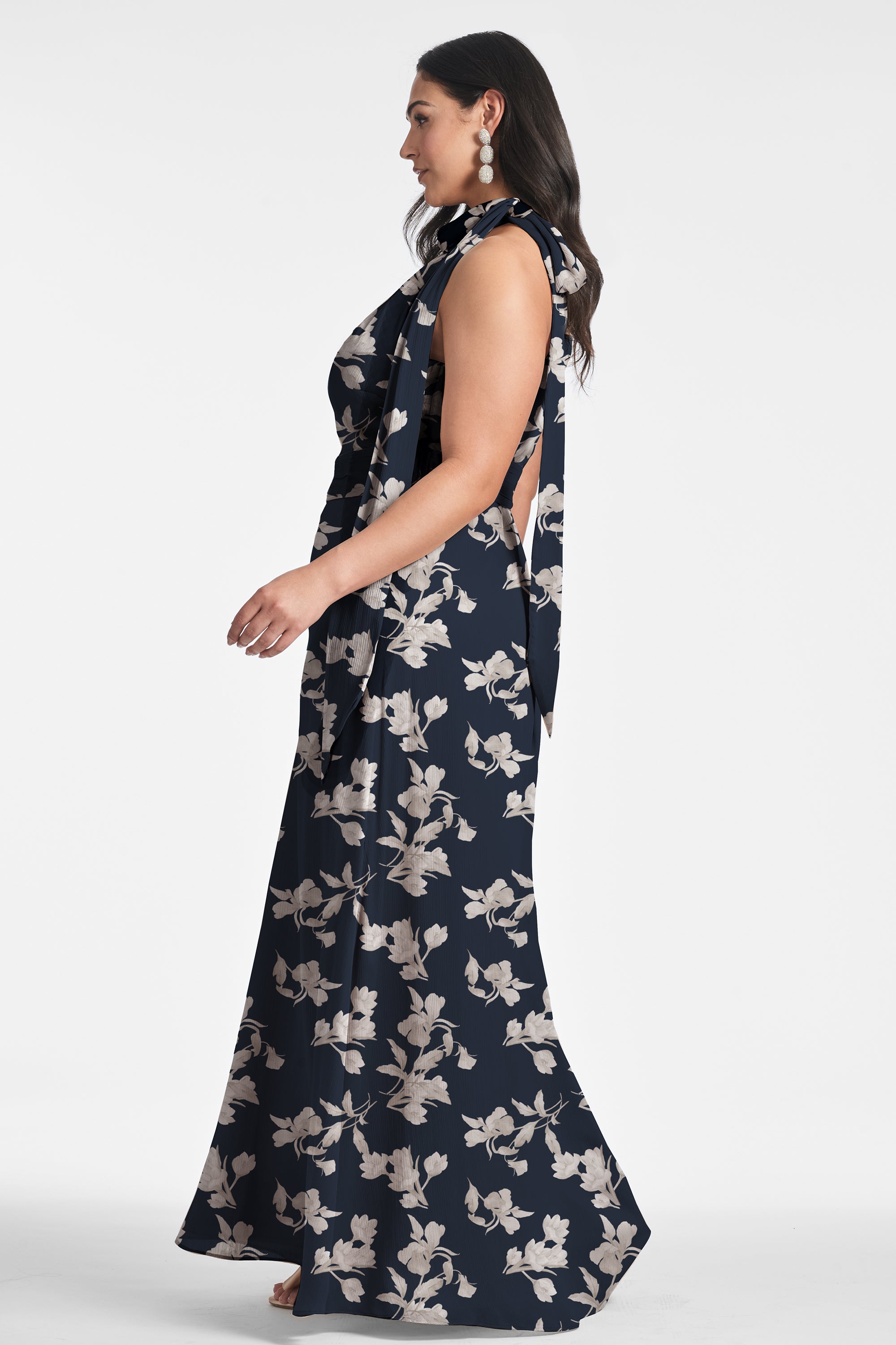 Kayla Gown - Navy Venetia Petal