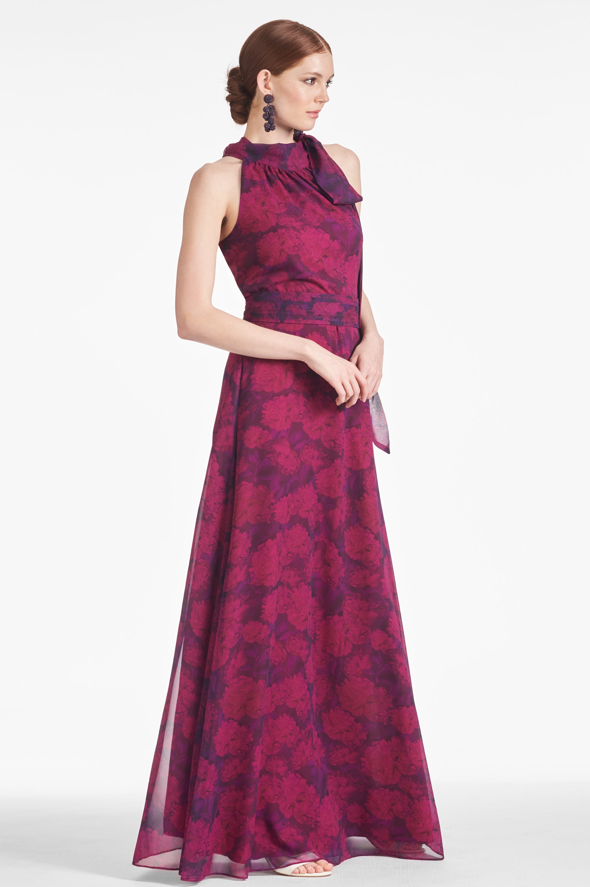 Kayla Gown in Magenta Bloom - Sachin & Babi