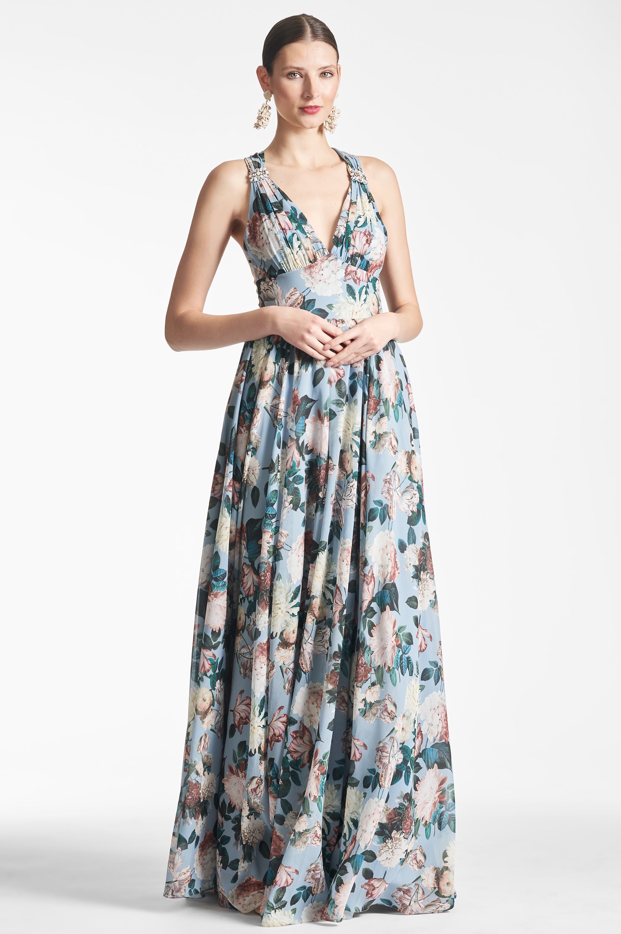 Kenzia Gown - Ice Blue Garden - Final Sale