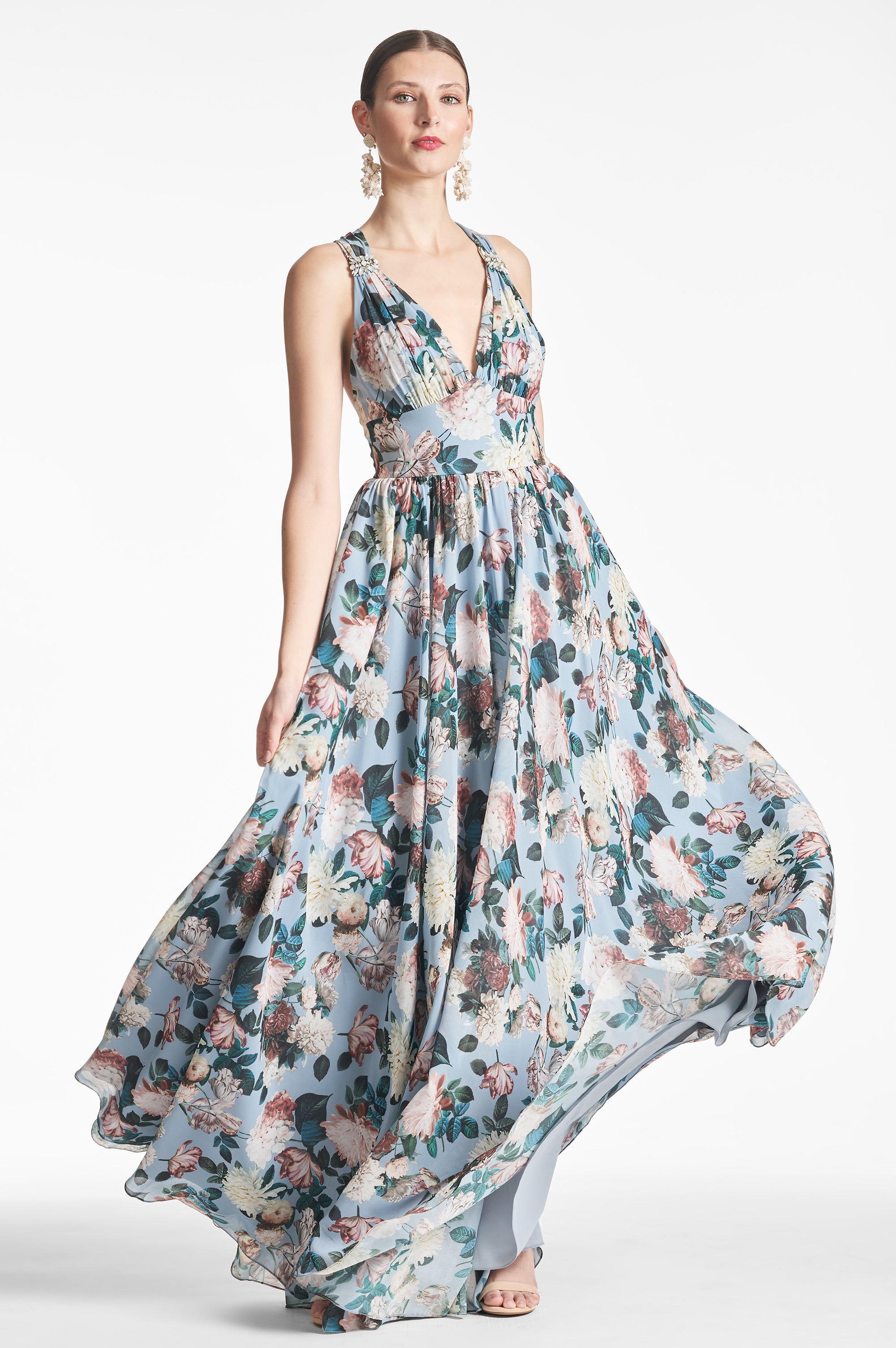 Kenzia Gown - Ice Blue Garden - Final Sale