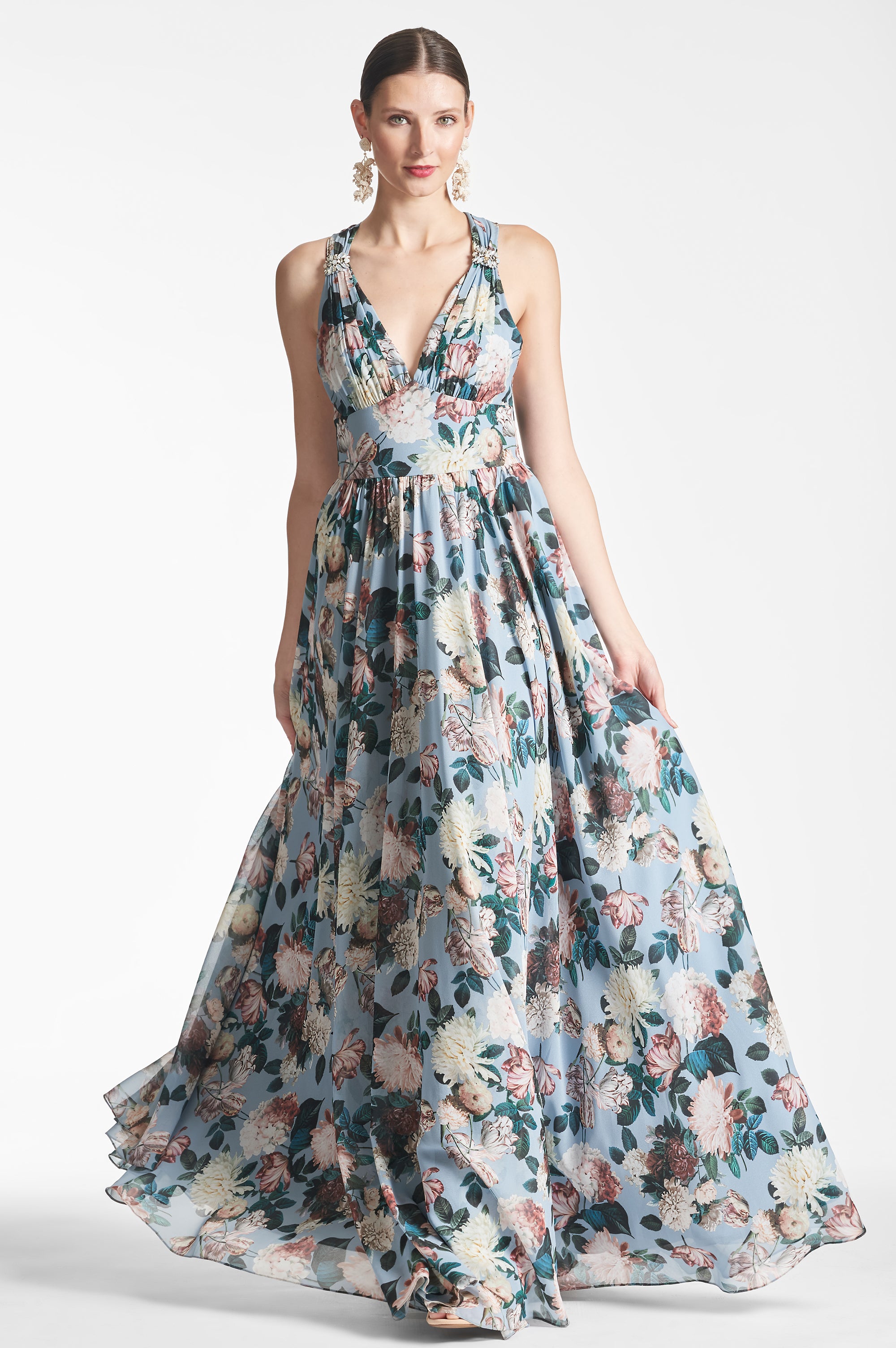 Kenzia Gown - Ice Blue Garden - Final Sale