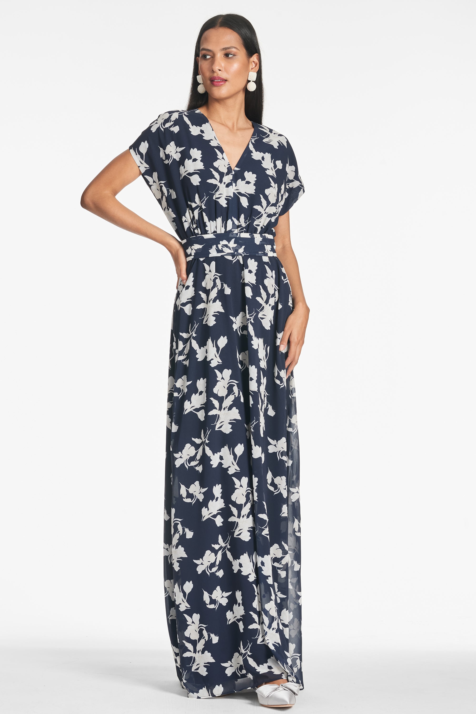 Leah Gown - Navy Venetia Petal