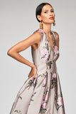 EMBELLISHED BROOKE GOWN - PEWTER ENGLISH ROSE