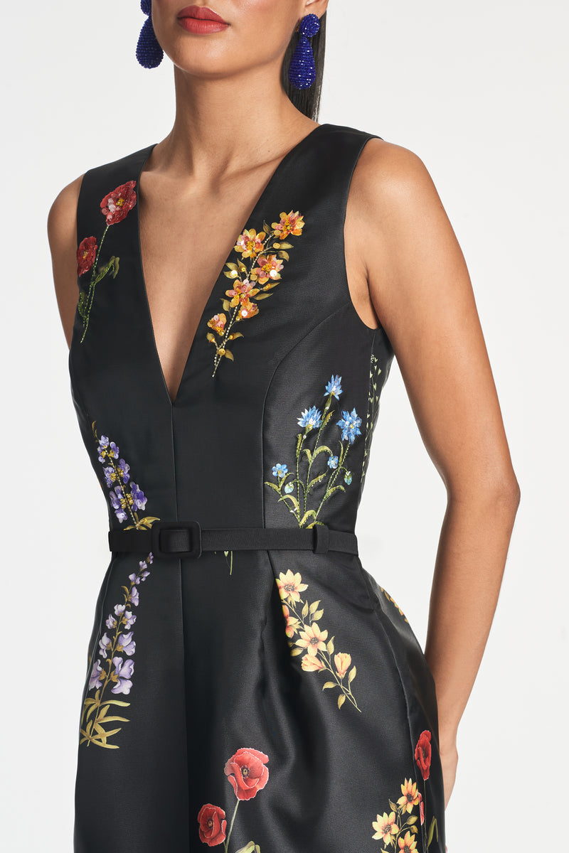 Marsden Gown - Noir Bouquet