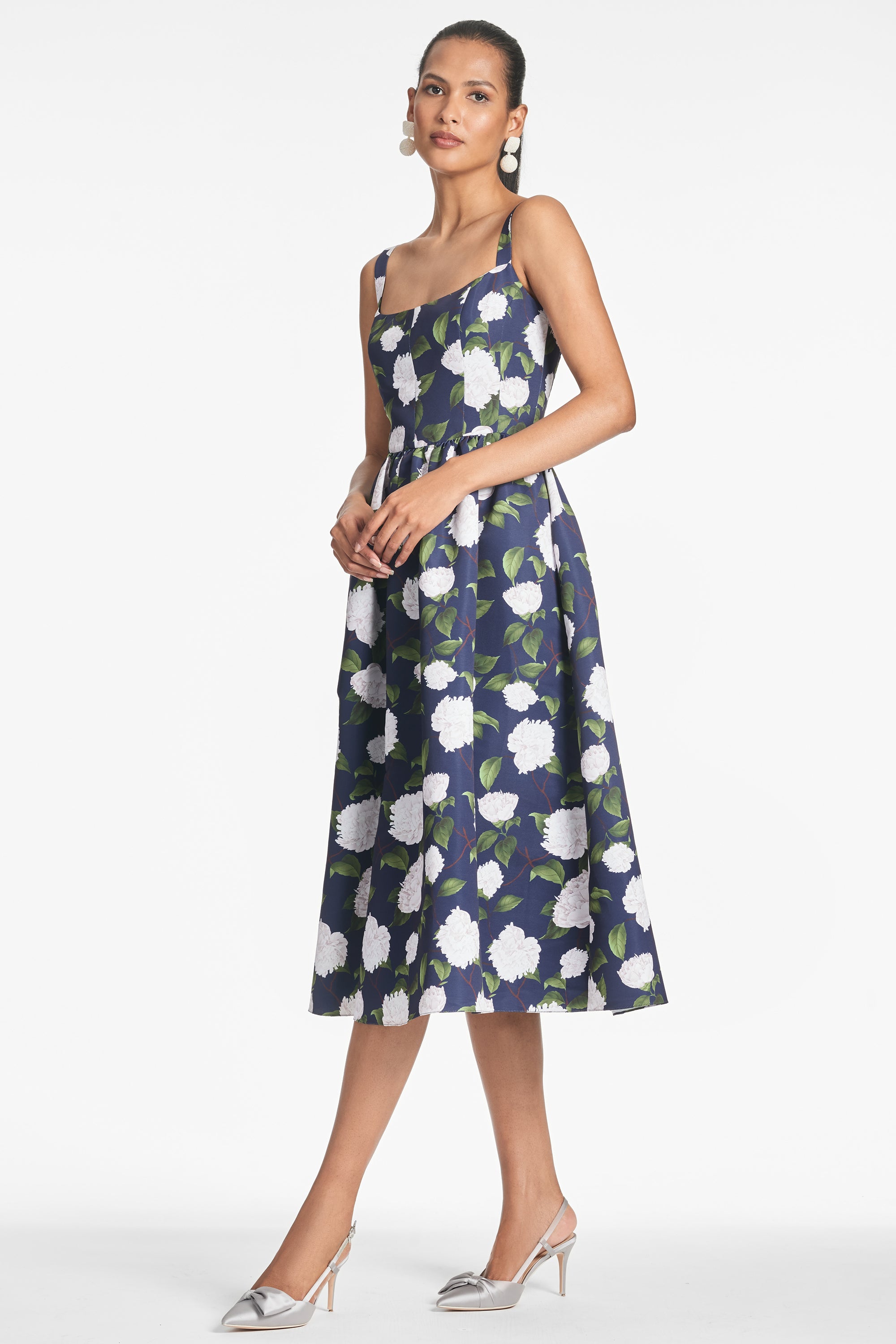 Olena Dress - Navy/Ivory Moonlit Garden