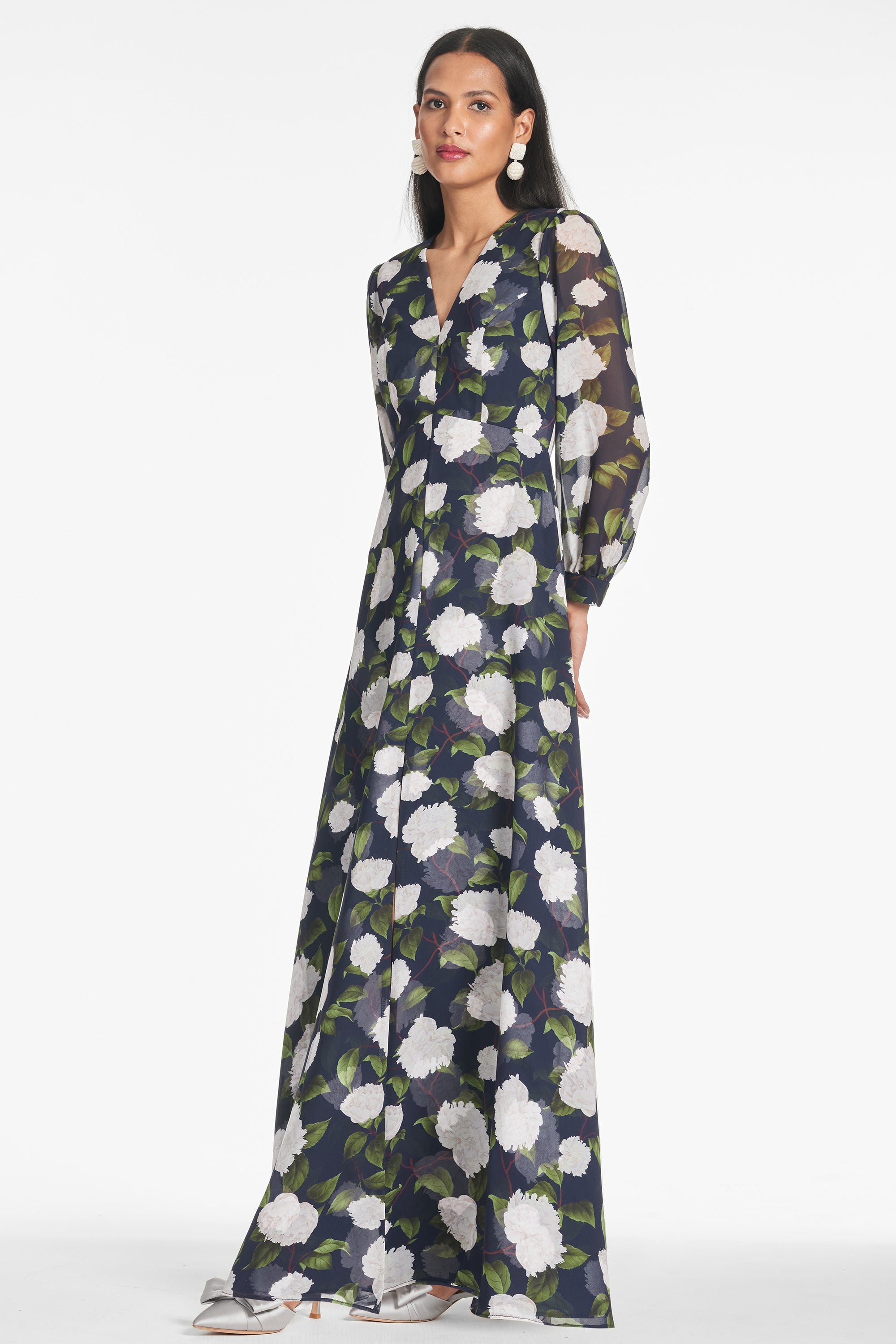 PENNY MAXI DRESS - NAVY/IVORY MOONLIT GARDEN