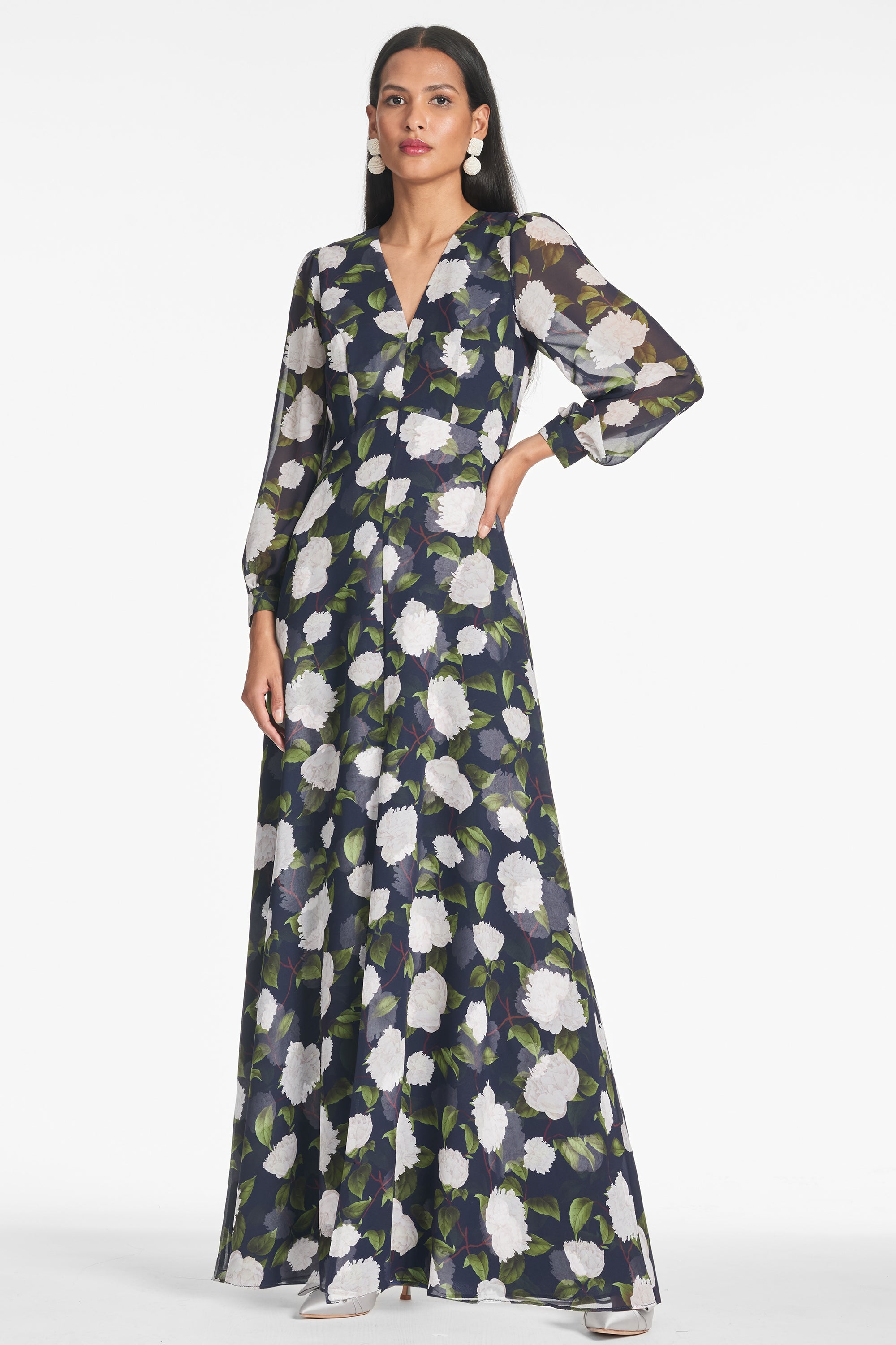 PENNY MAXI DRESS - NAVY/IVORY MOONLIT GARDEN