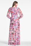 Penny Gown - Pink/Periwinkle Dahlia