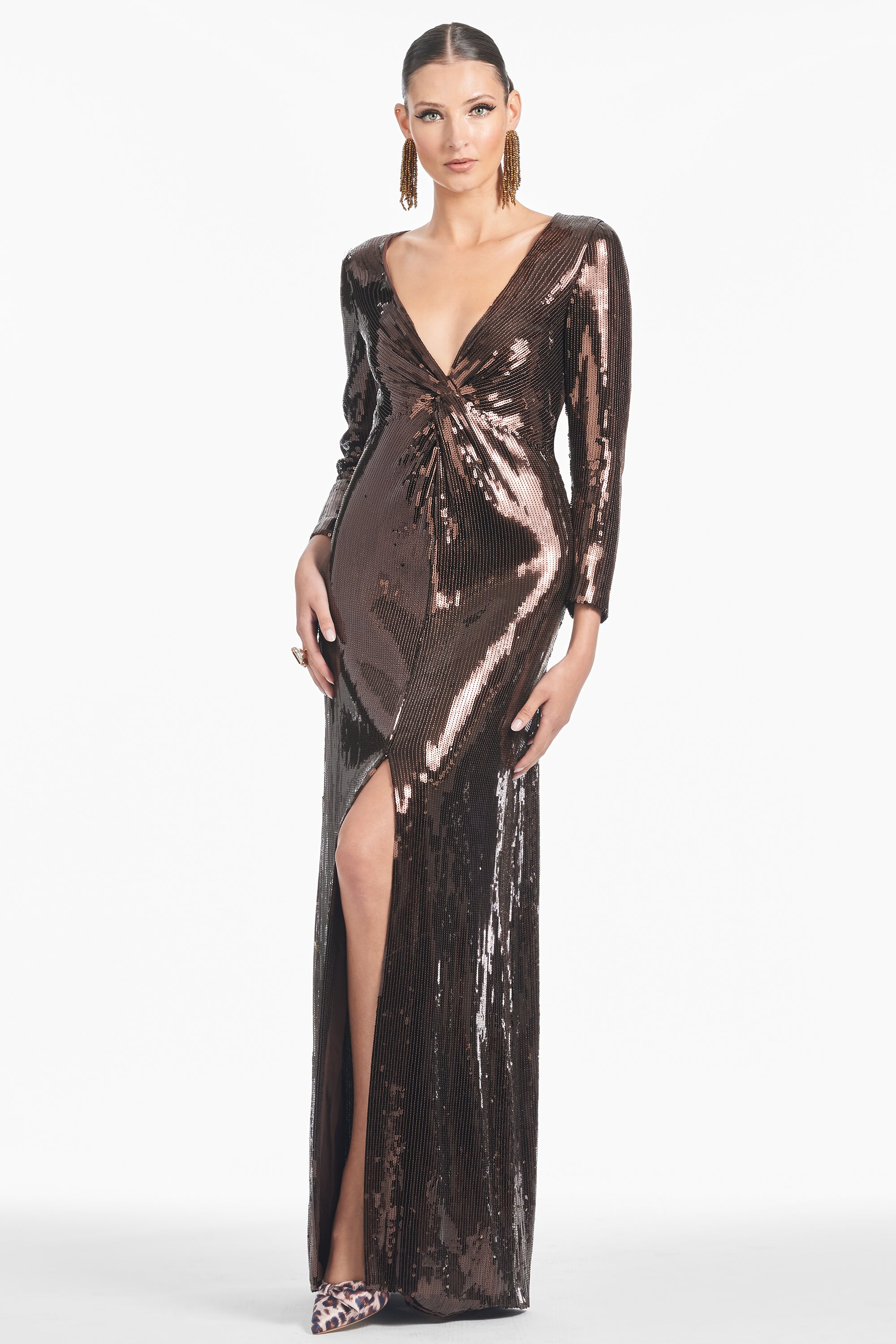 Sequin Talulla Gown - Espresso