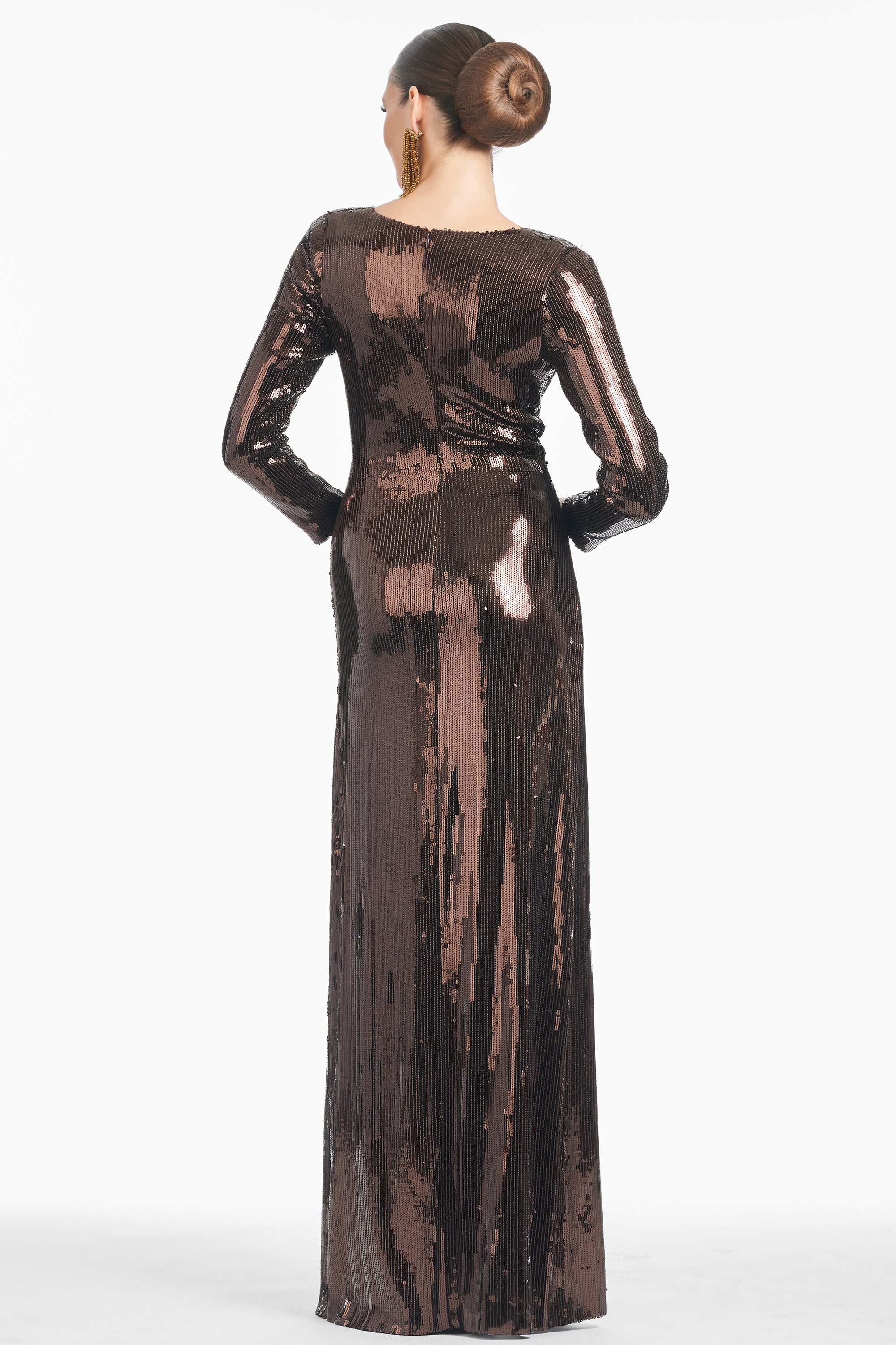 Sequin Talulla Gown - Espresso - Final Sale