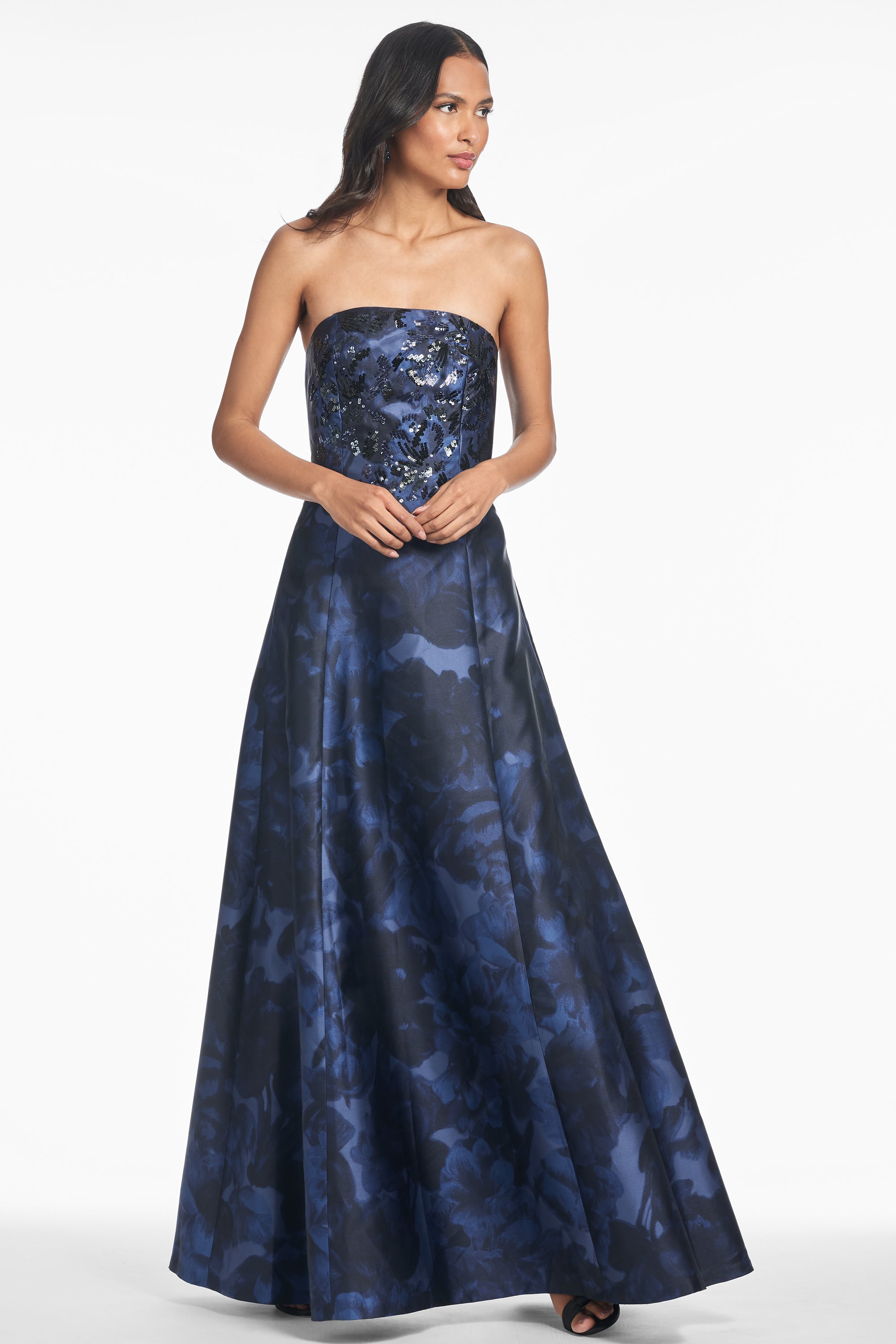 VIVIEN GOWN - DEEP OCEAN BOUQUET