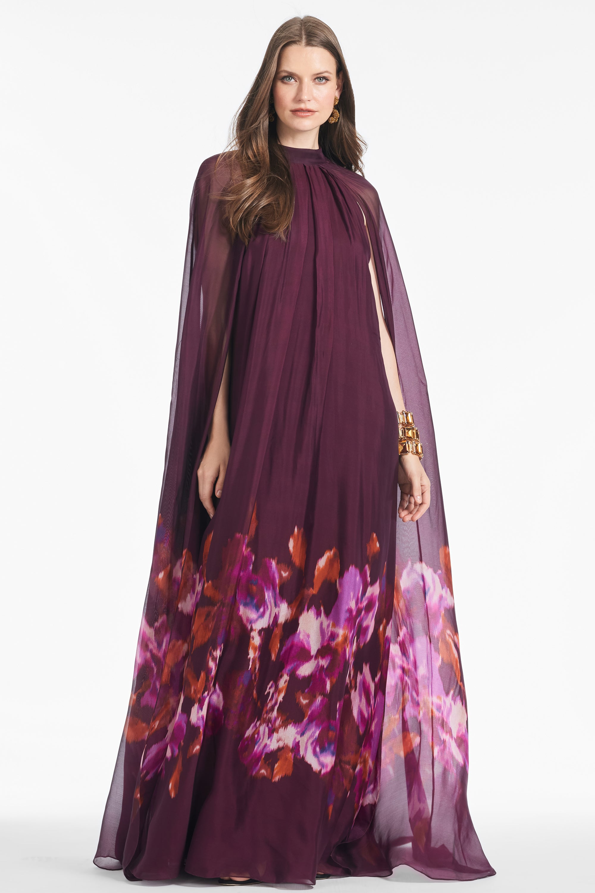 Tiana Gown - Mixed Berry Ikat Border