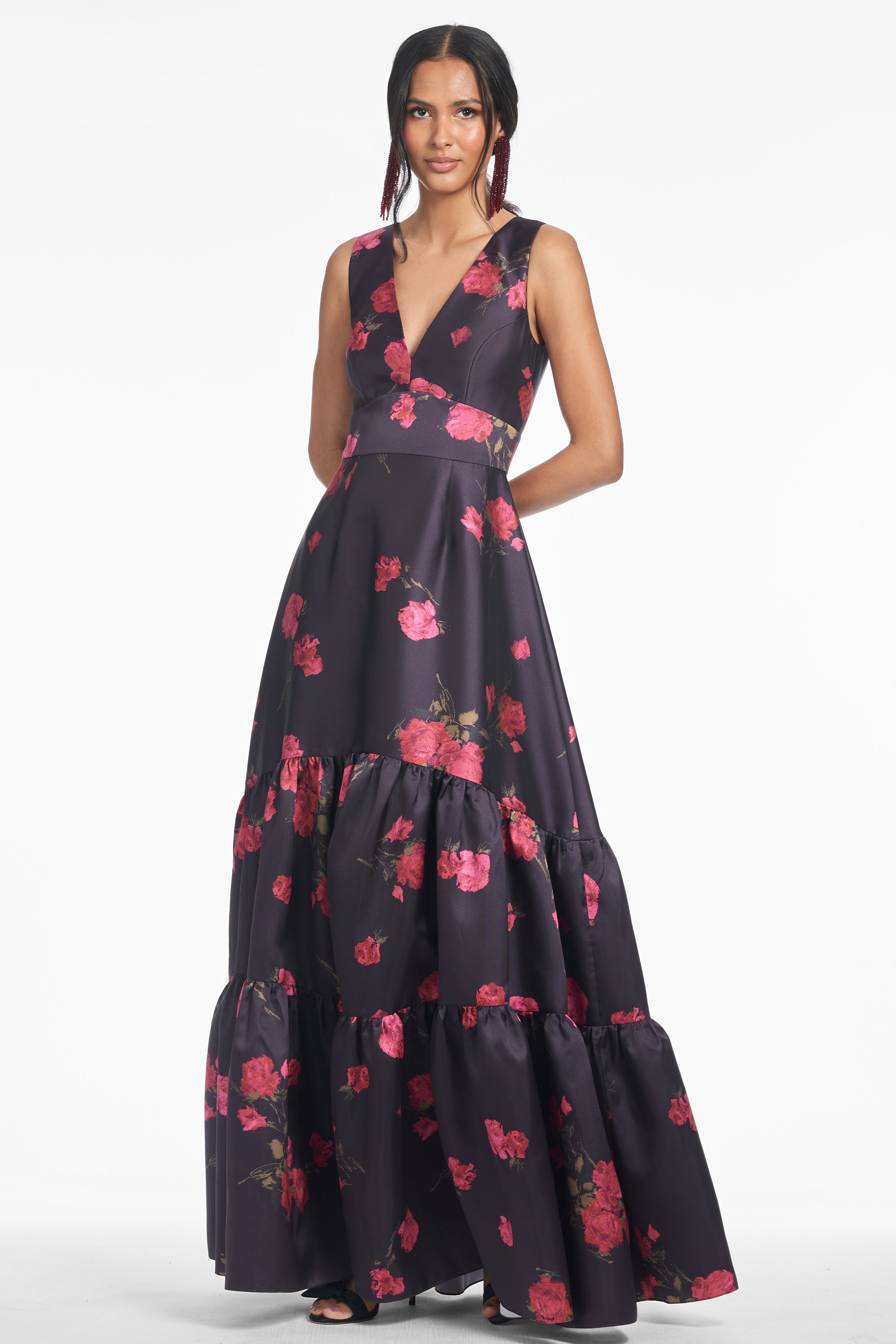 Rori Gown - Malbec Tea Blooms - Final Sale