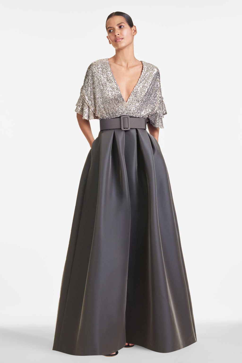 Simone Gown in Charcoal - Sachin & Babi