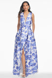 Brooke Gown - Azure Watercolor Floral