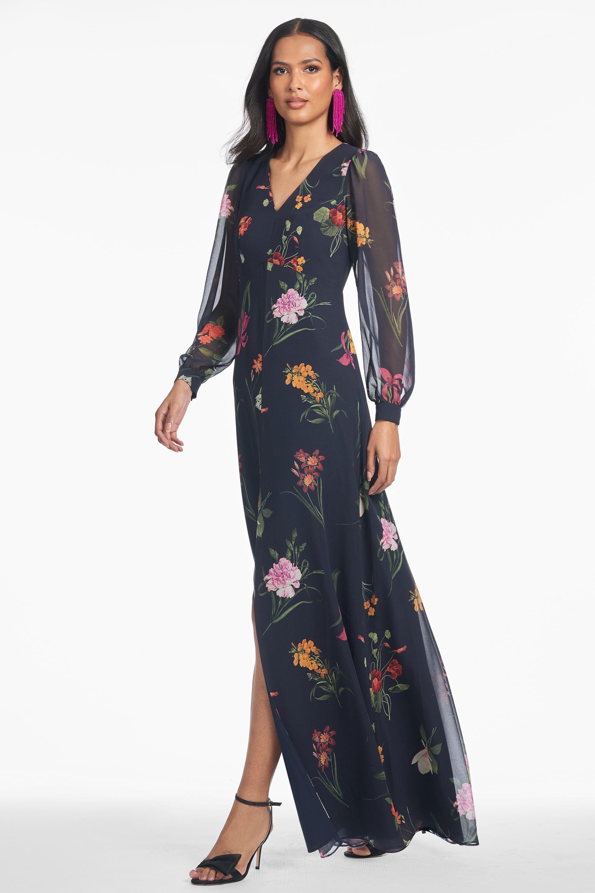 PENNY MAXI DRESS - DARK MIDNIGHT BOUQUET