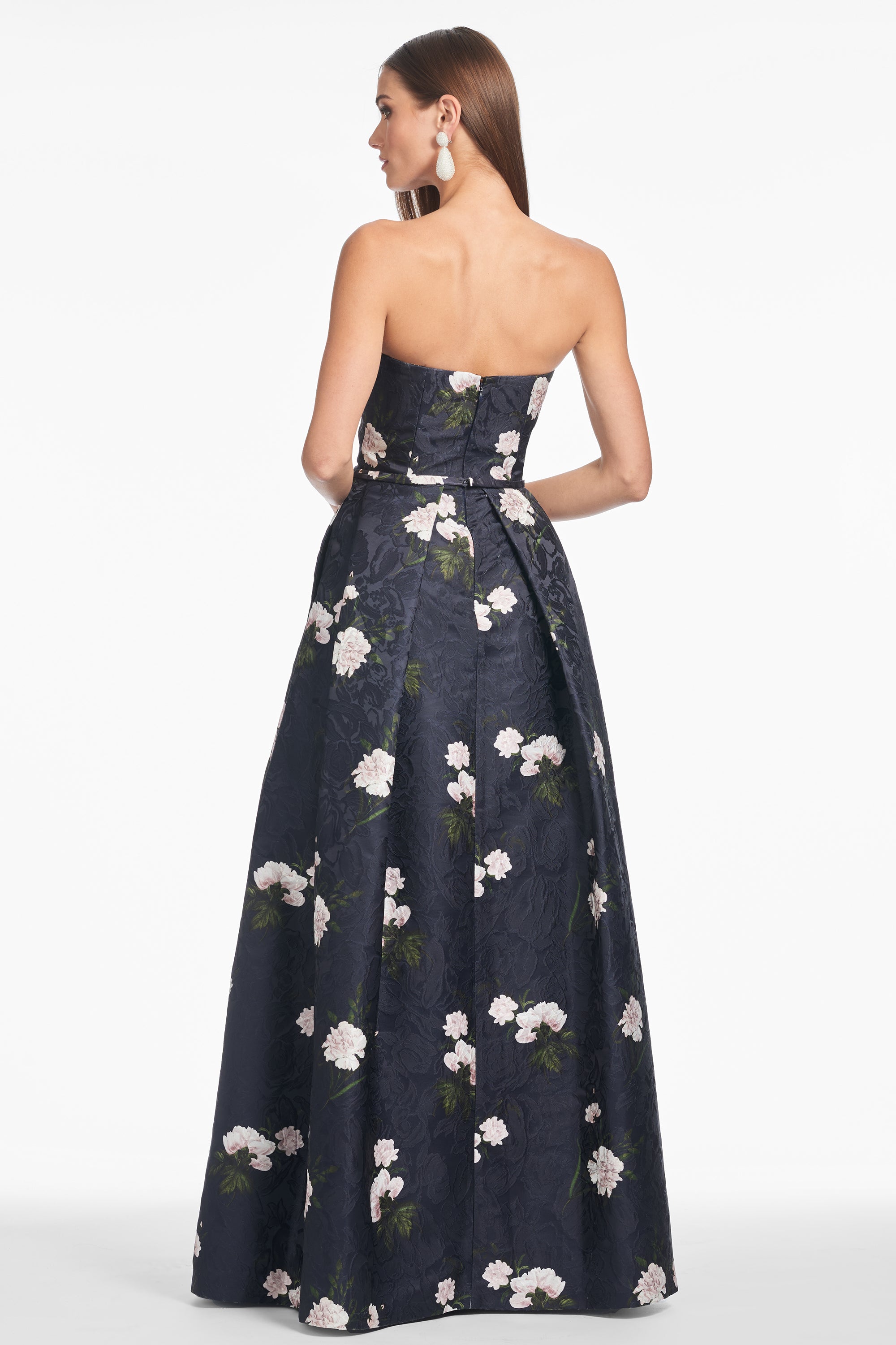 LUCINDA GOWN - DARK MIDNIGHT CARNATIONS