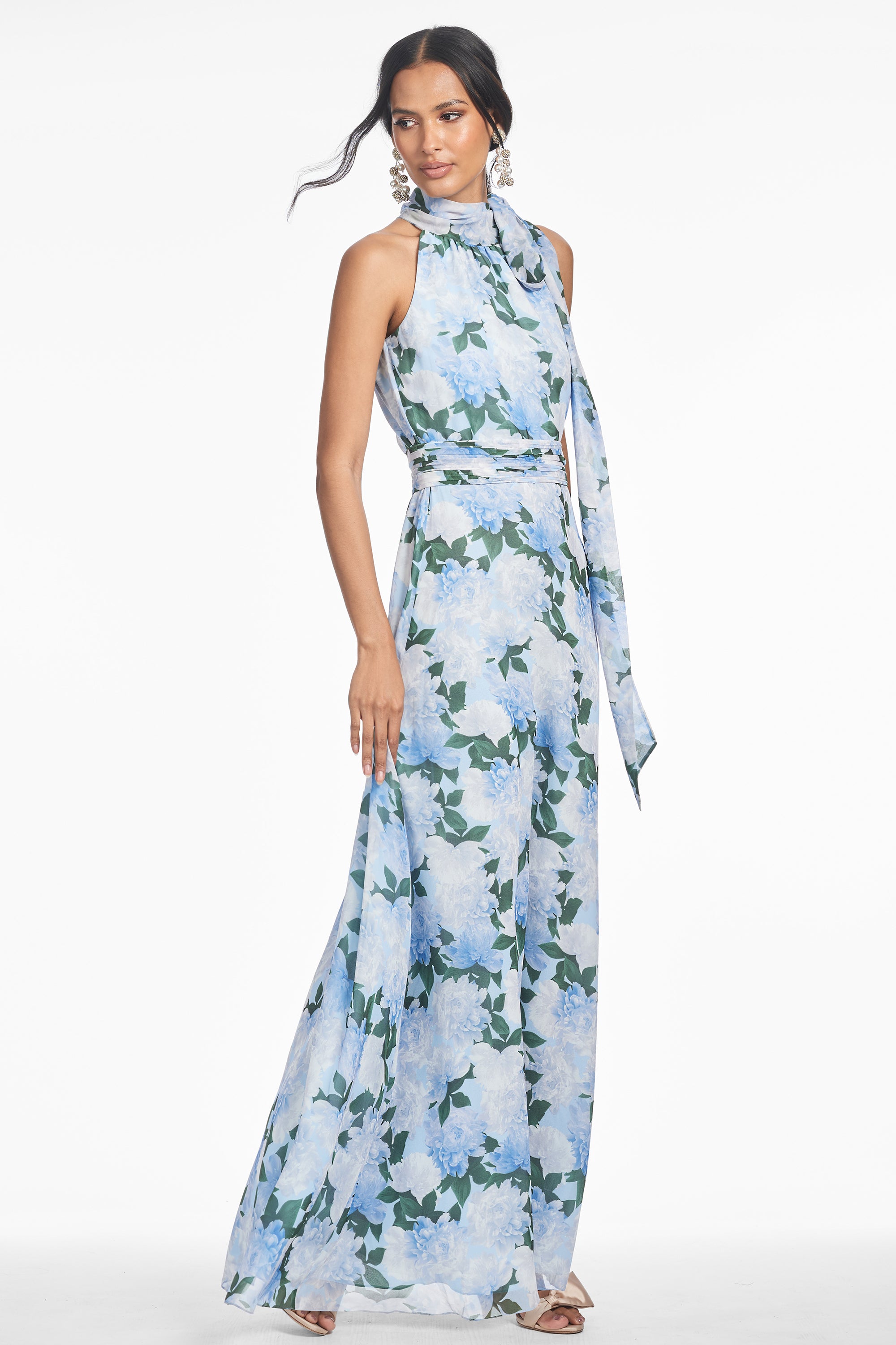 KAYLA GOWN - GLACIAL PEONIES