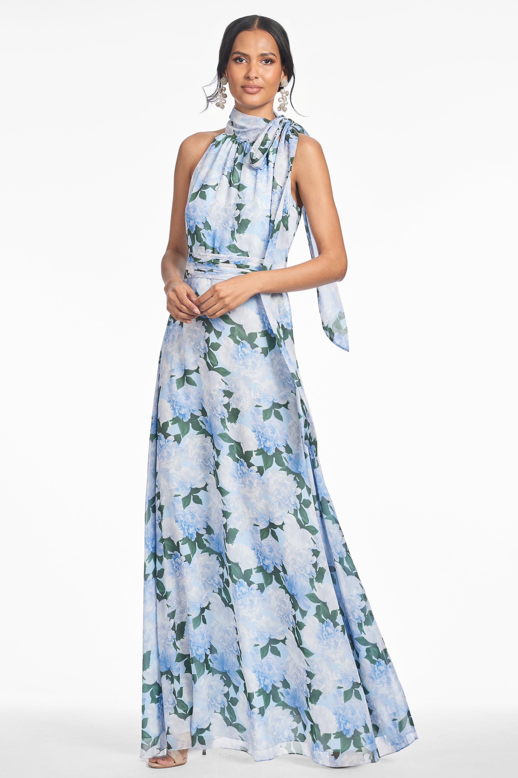 KAYLA GOWN - GLACIAL PEONIES