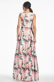 BROOKE GOWN - PEACH PEONIES