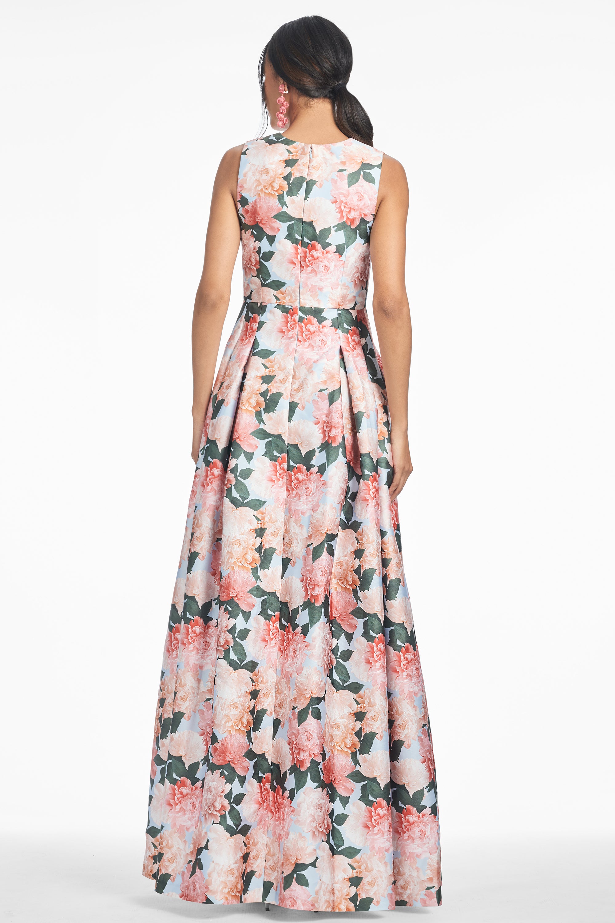 BROOKE GOWN - PEACH PEONIES