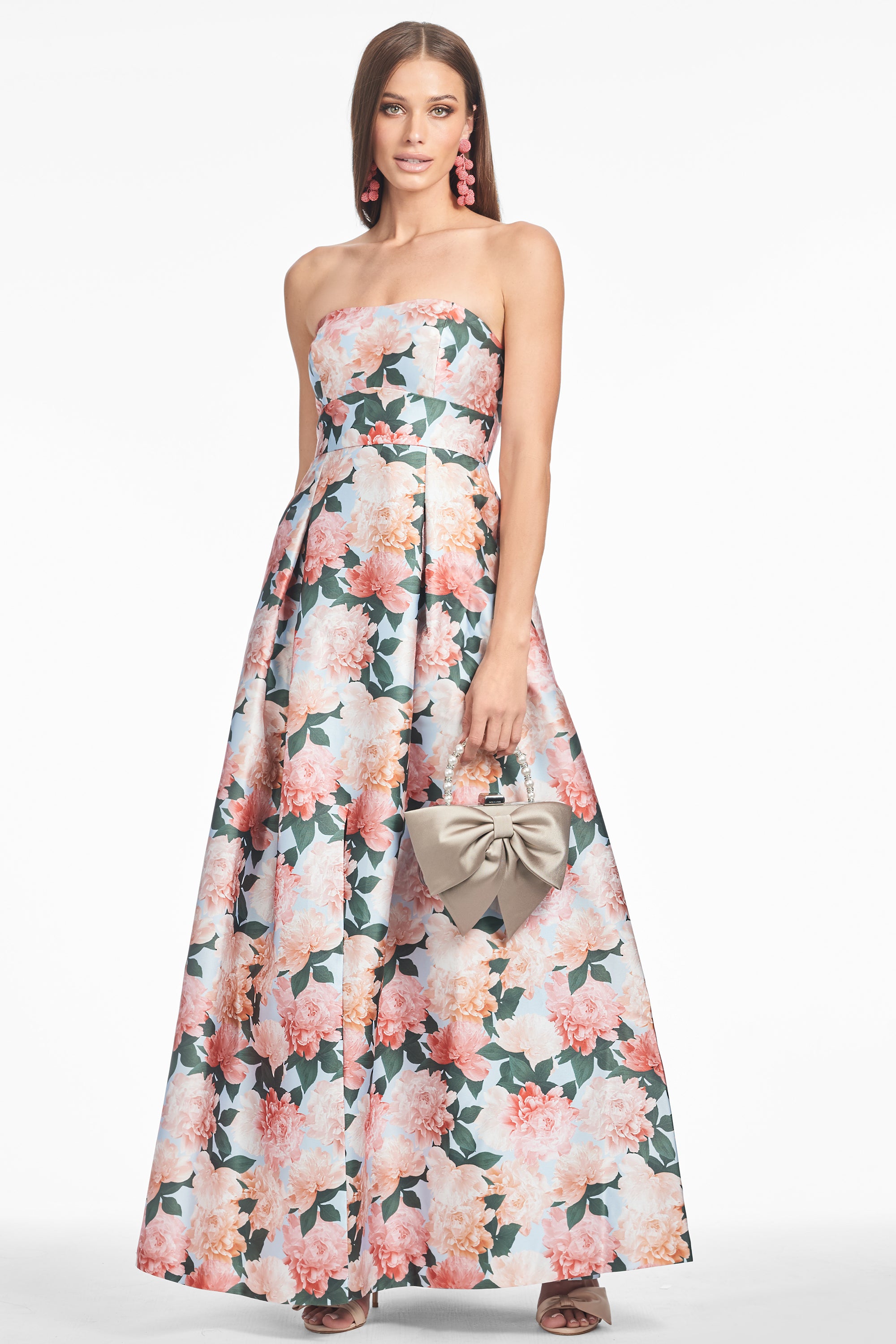 GIOVANNA GOWN - PEACH PEONIES