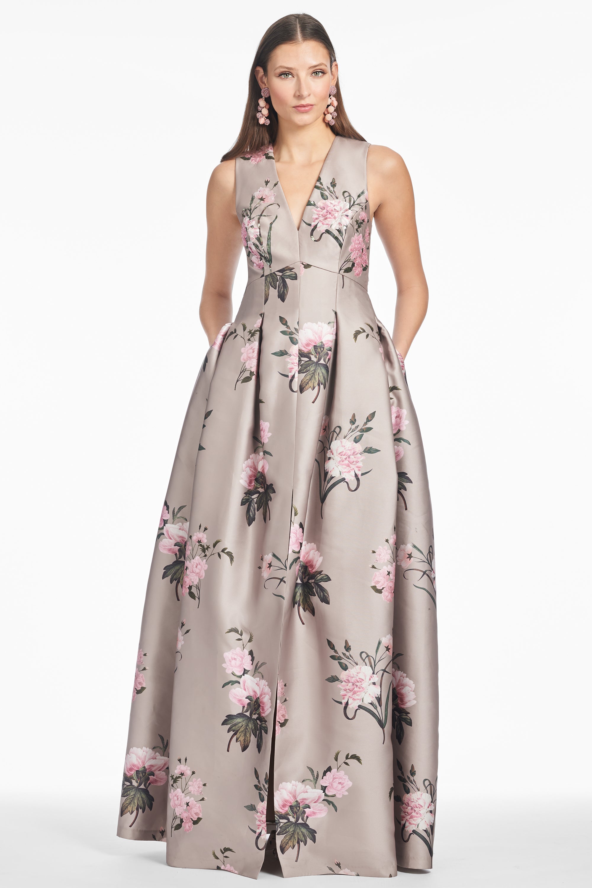 EMBELLISHED BROOKE GOWN - PEWTER ENGLISH ROSE