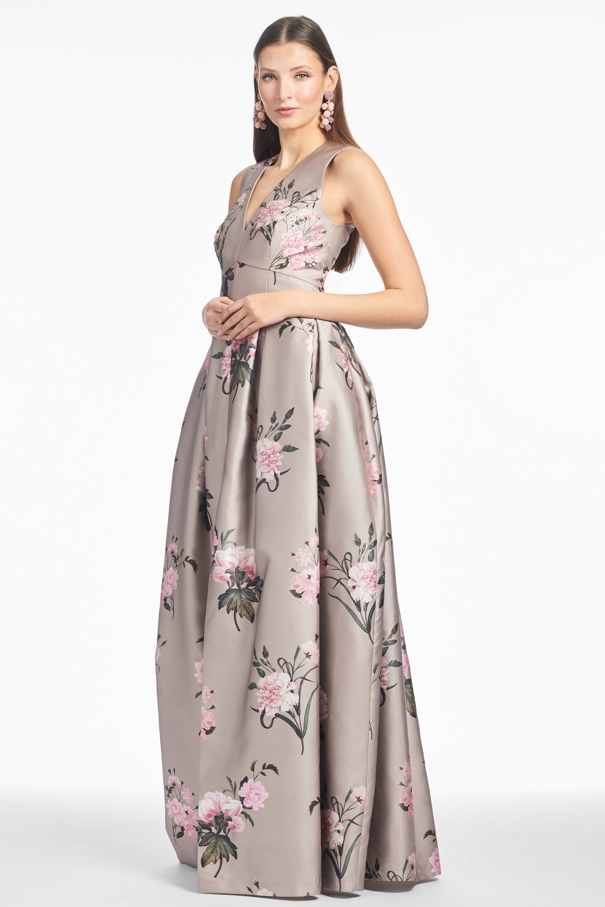 EMBELLISHED BROOKE GOWN - PEWTER ENGLISH ROSE