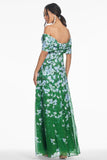 KENNEDY GOWN - KELLY GREEN DEGRADE FLORALS