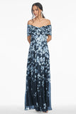 KENNEDY GOWN - NAVY DEGRADE FLORALS