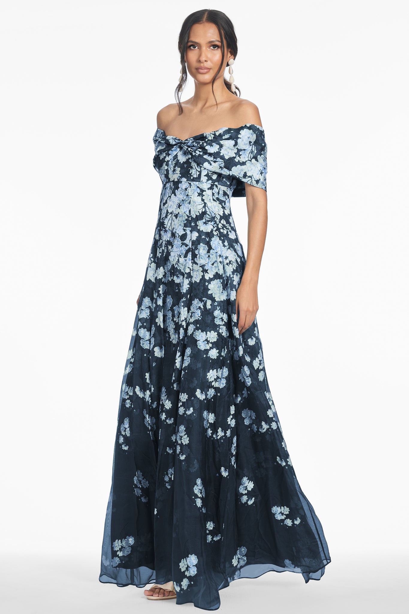 KENNEDY GOWN - NAVY DEGRADE FLORALS