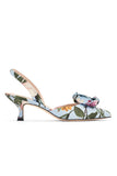 CARNEGIE KITTEN HEEL - GLACIAL BLUE BLOSSOMS