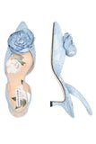 CARNEGIE KITTEN HEEL - ICE BLUE