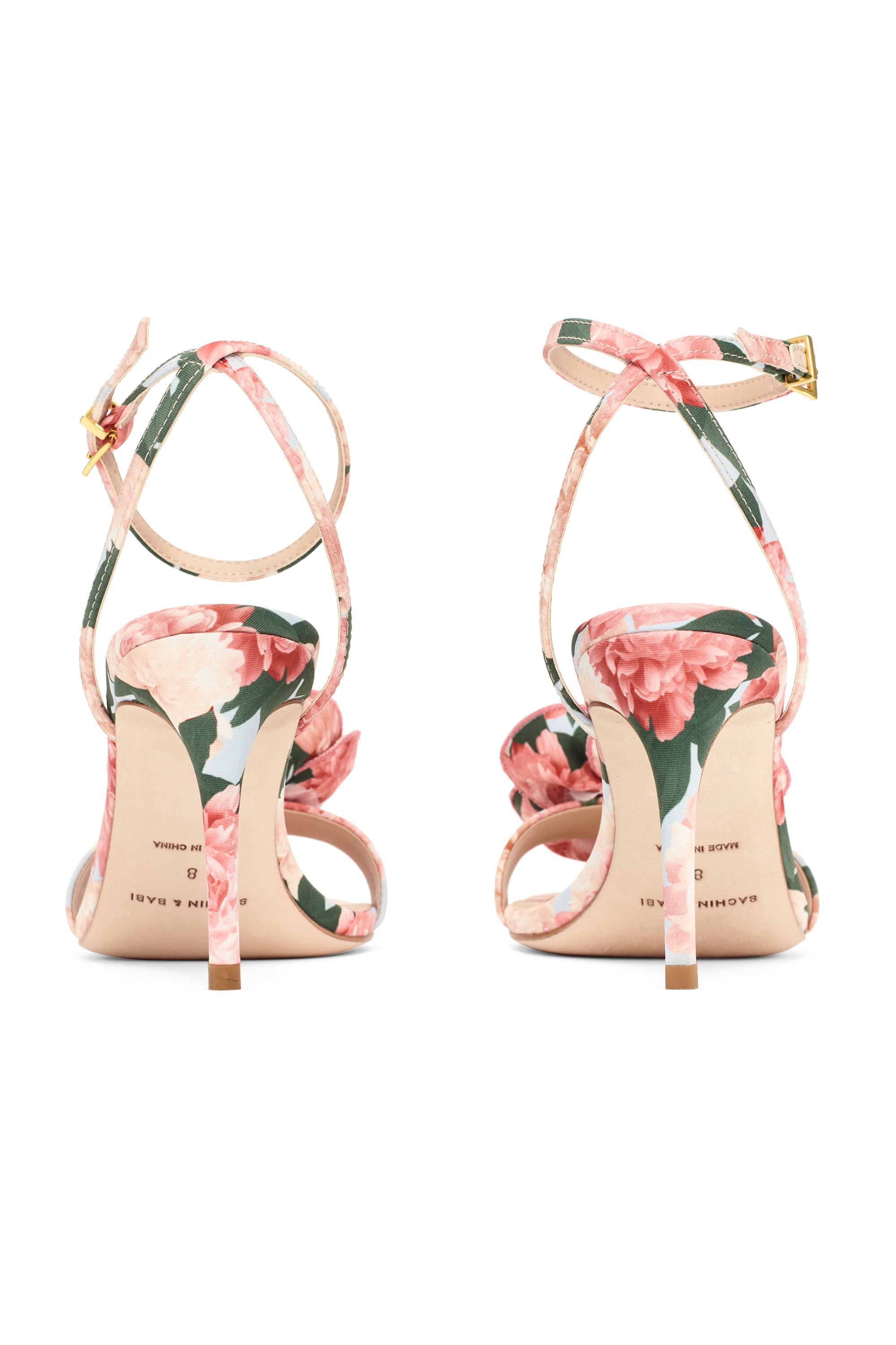 CHELSEA WITH ROSE OPEN TOE - PEACH PEONIES