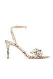 CHELSEA OBI-BOW OPEN TOE - PEWTER ENGLISH ROSE