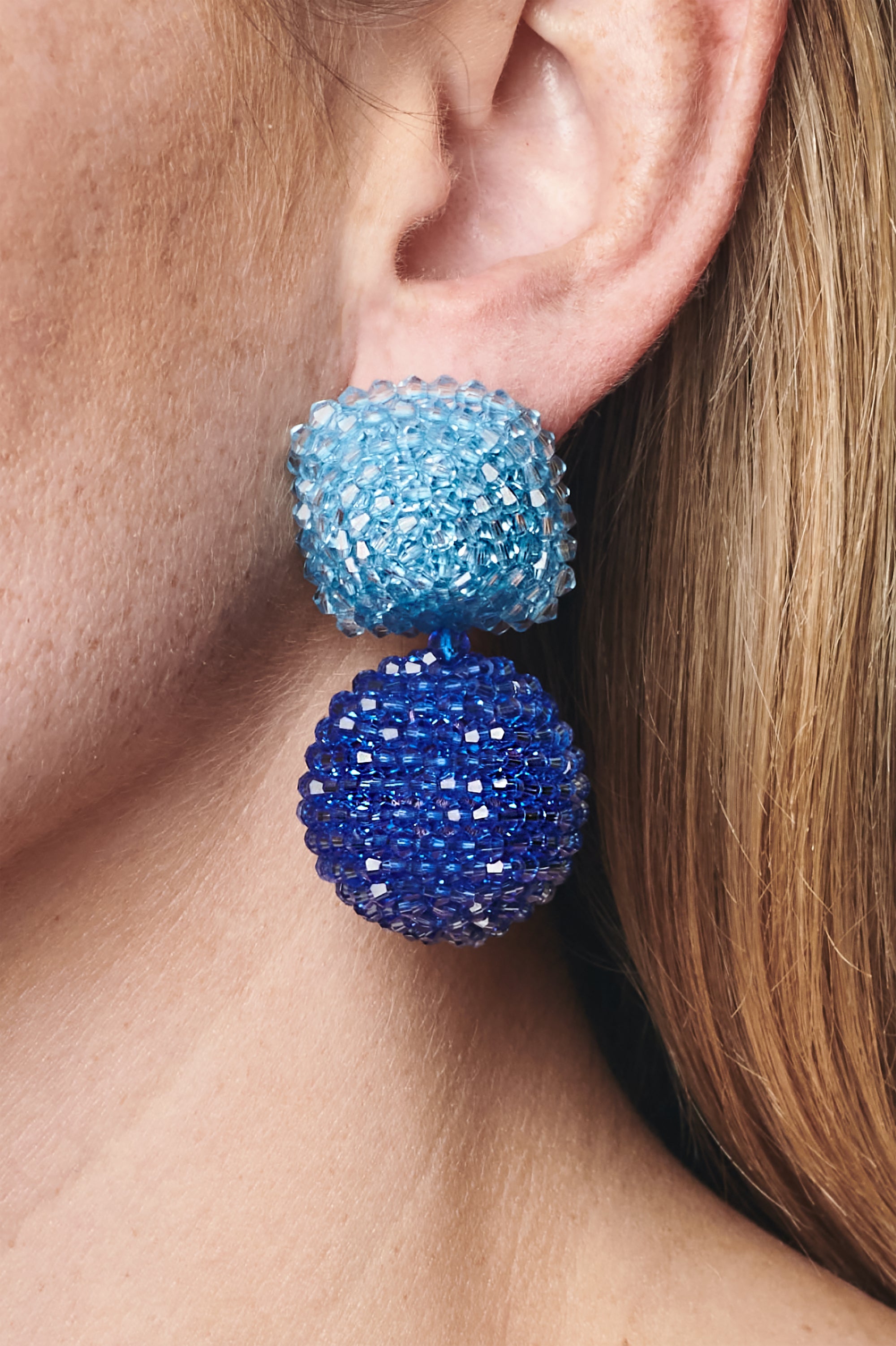 LYDIA EARRINGS - ICE BLUE/NAVY