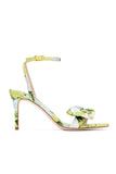 CHELSEA OBI-BOW OPEN TOE - CITRINE PEONIES