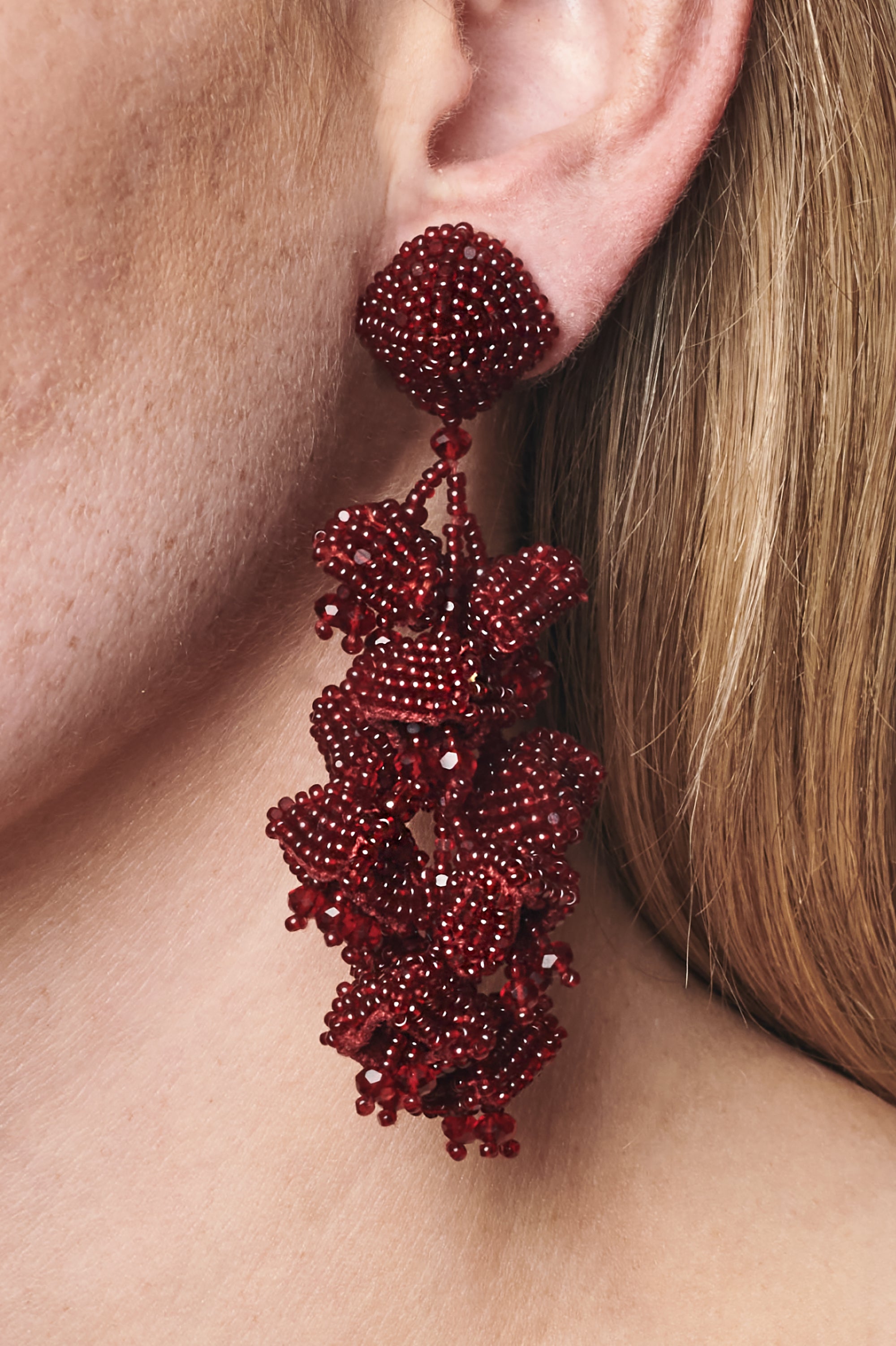 GRAPES EARRINGS - MERLOT