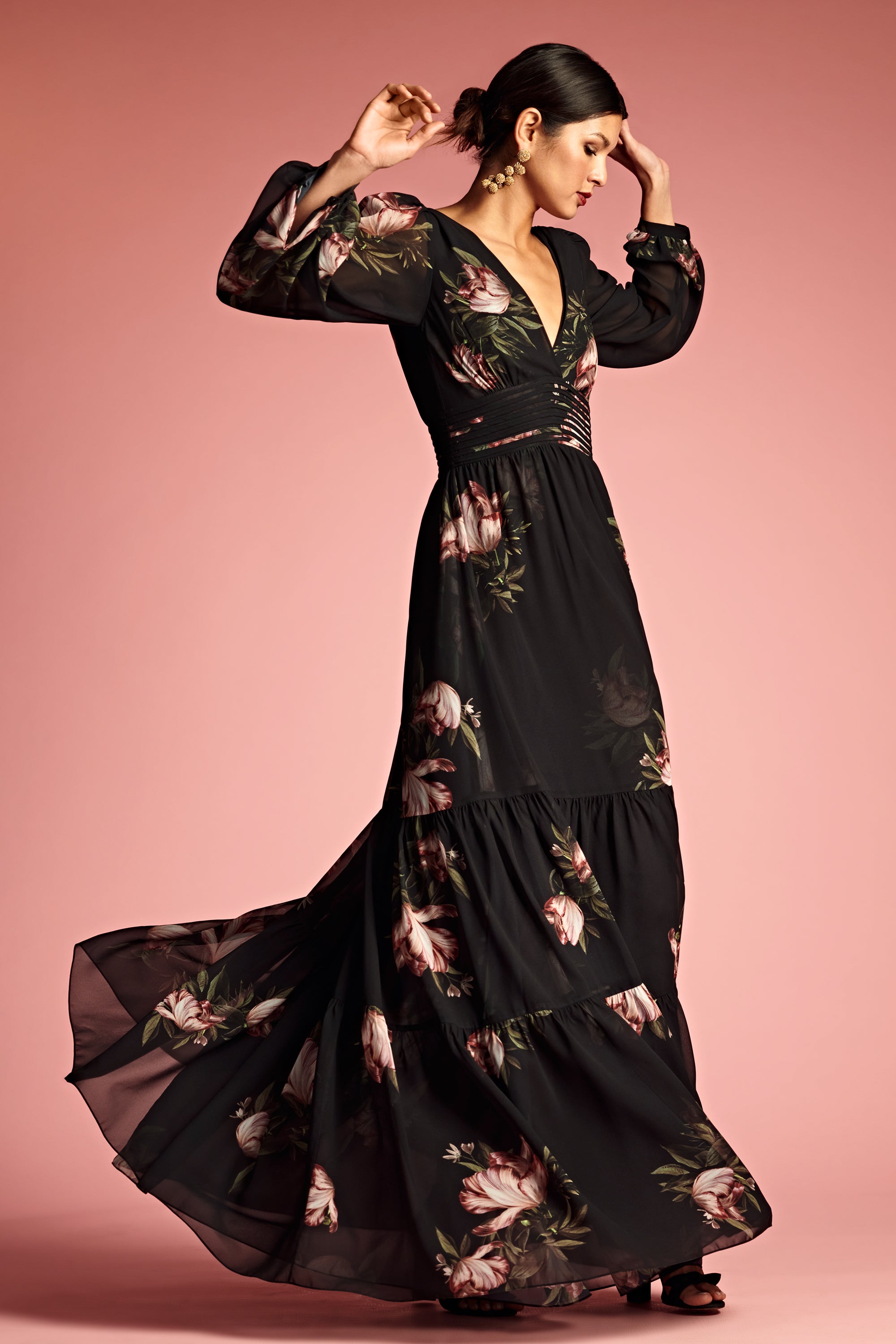 Jules Gown - Noir Blossom - Final Sale