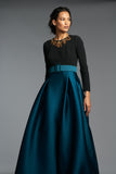 Victoria Gown - Black/Bottle Green