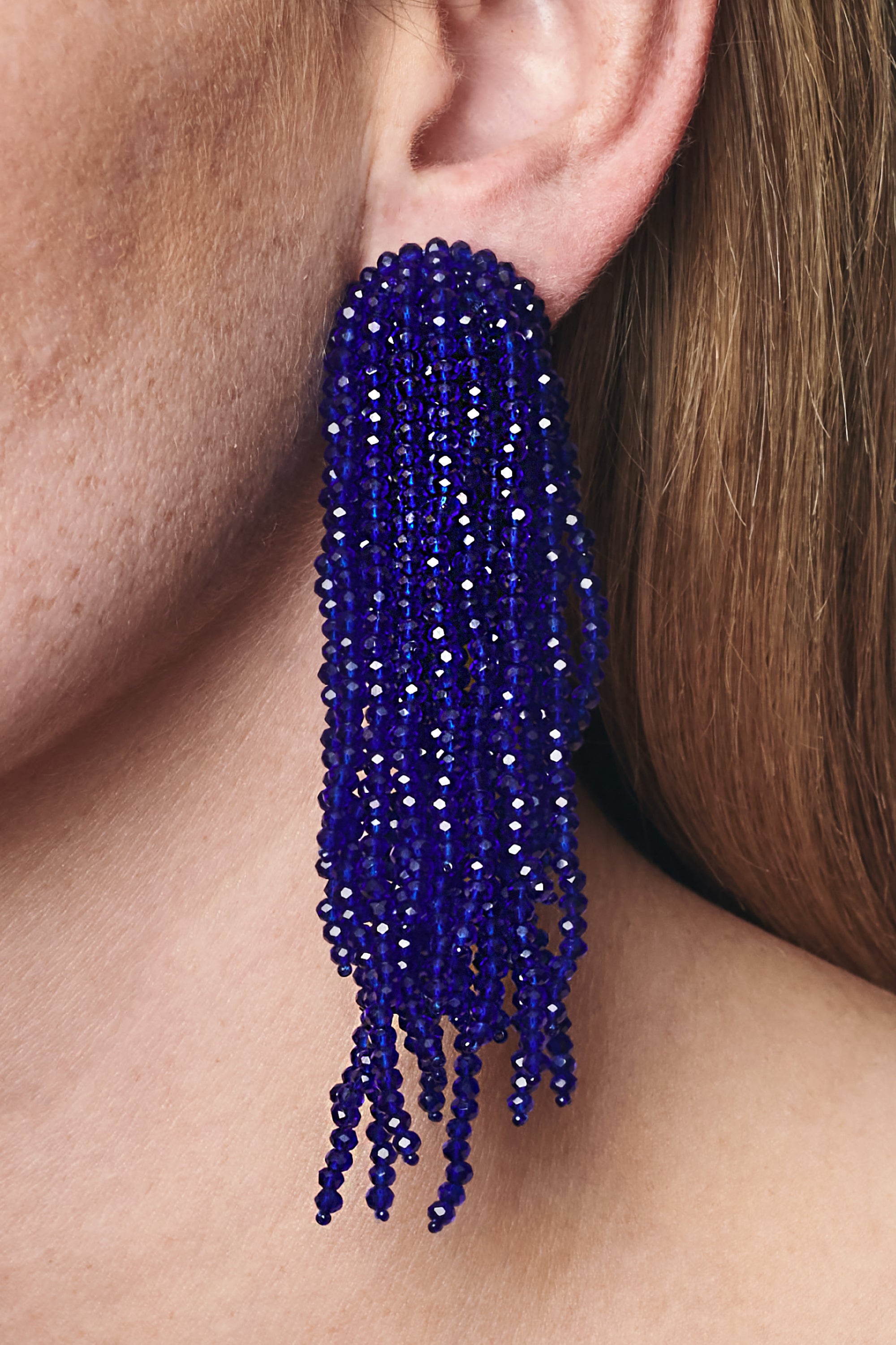 FOUNTAIN EARRINGS - COBALT