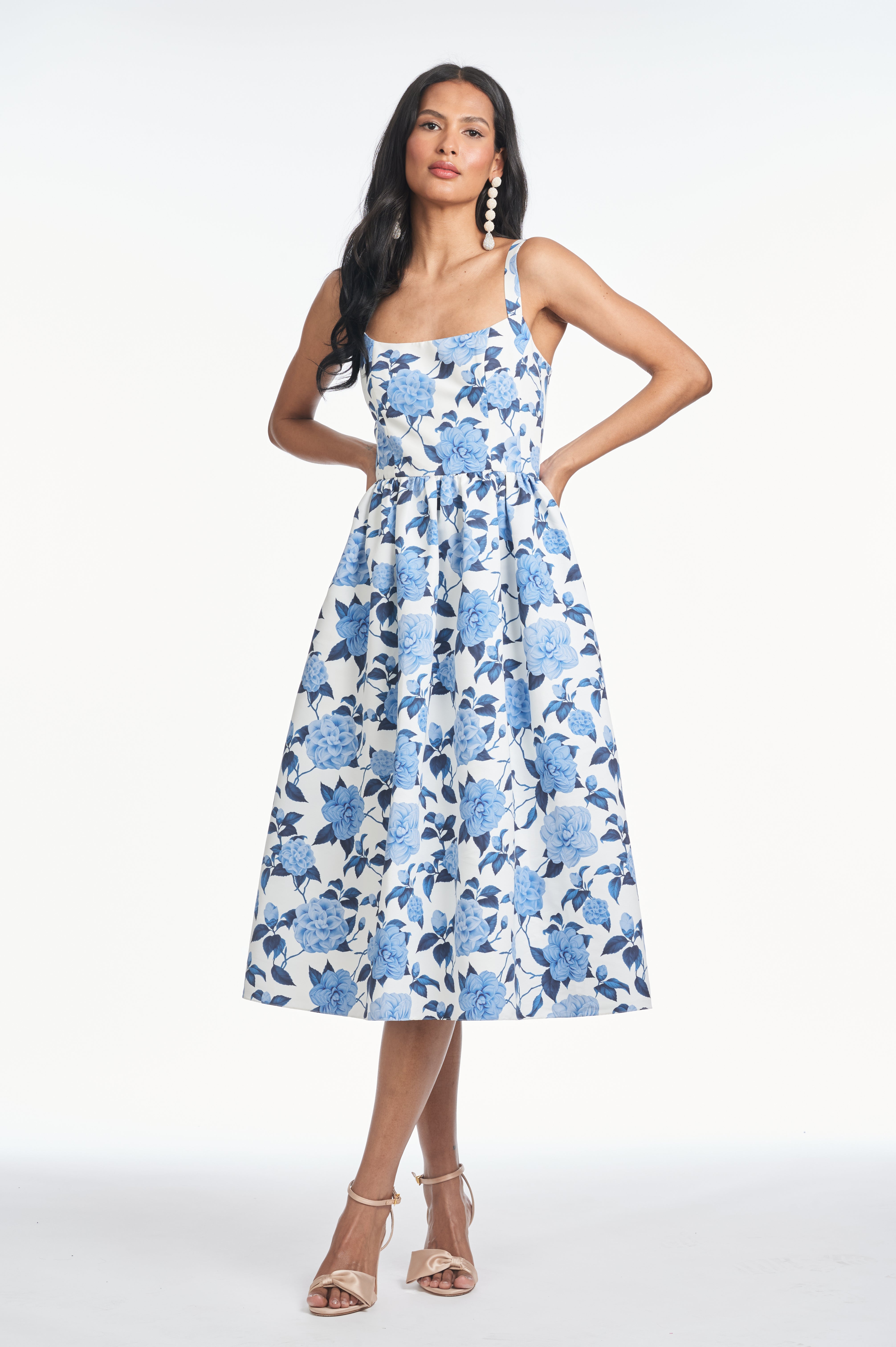 OLENA DRESS - DELFT BLUE BEGONIA