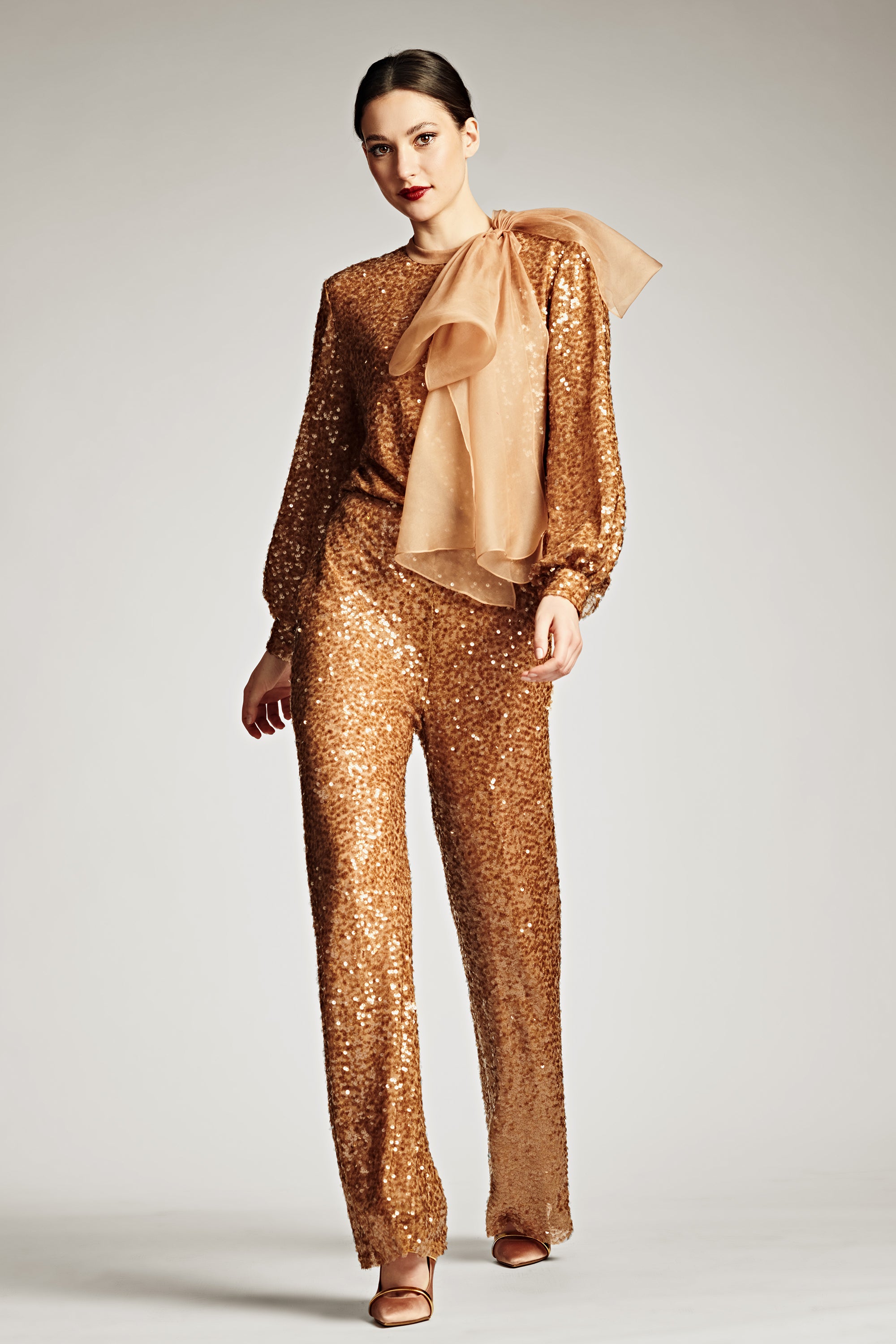 Sequin Bri Pant - Honey - Final Sale