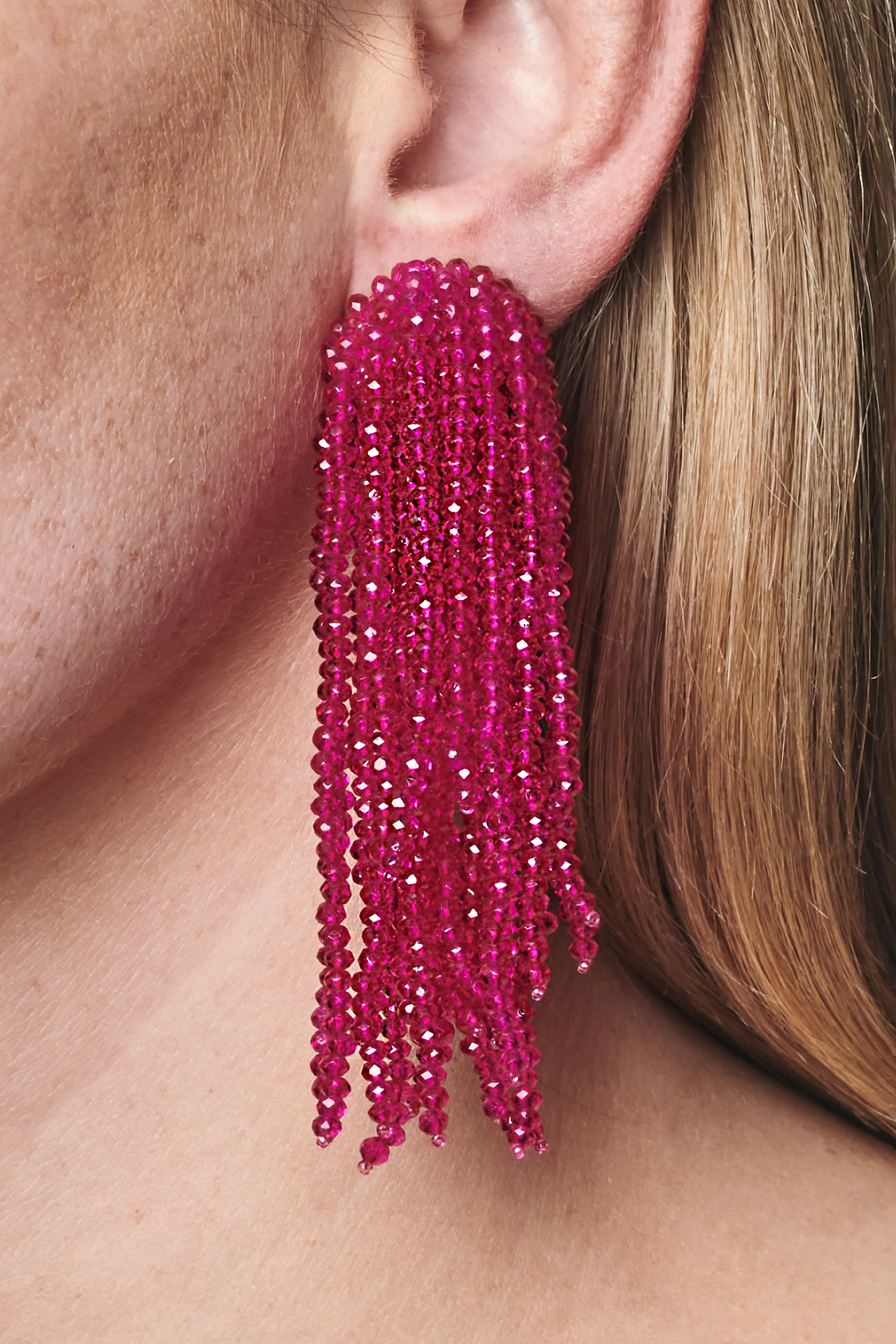 FOUNTAIN EARRINGS - CERISE