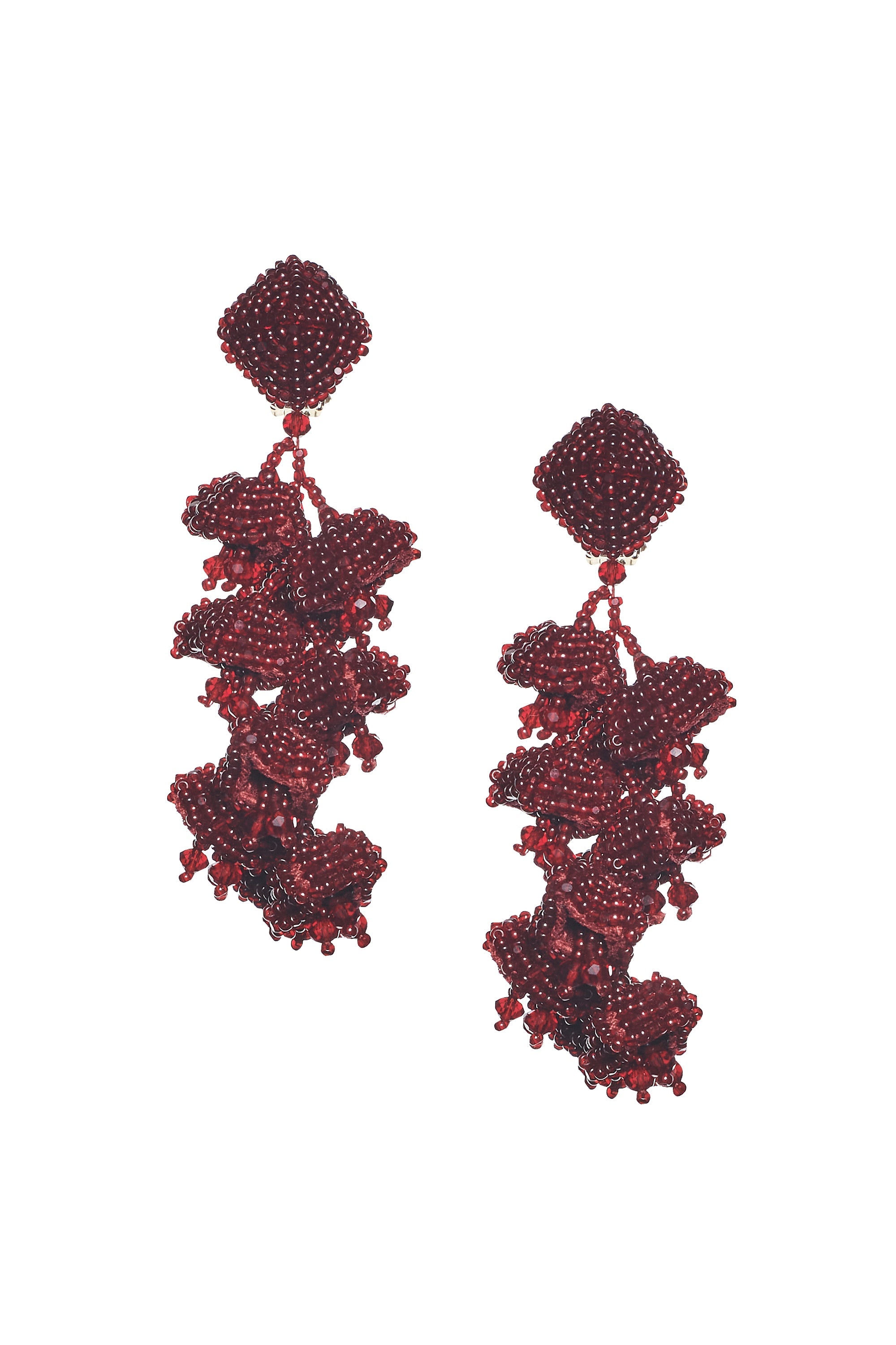 GRAPES EARRINGS - MERLOT