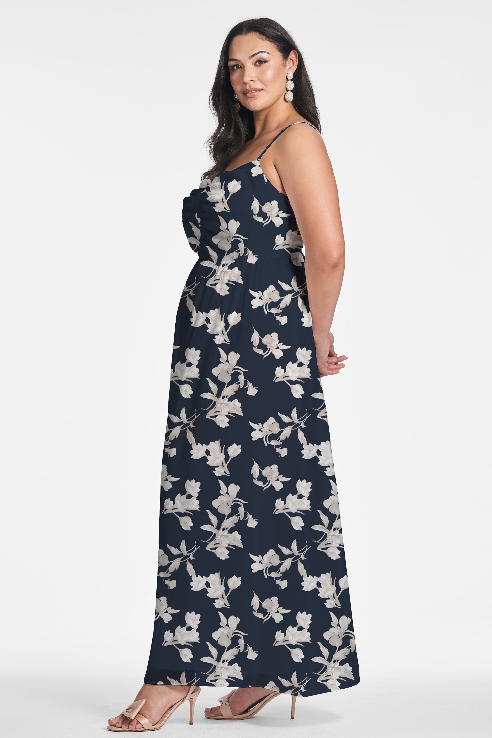 Sienna Gown in Navy Venetia Petal - Sachin & Babi