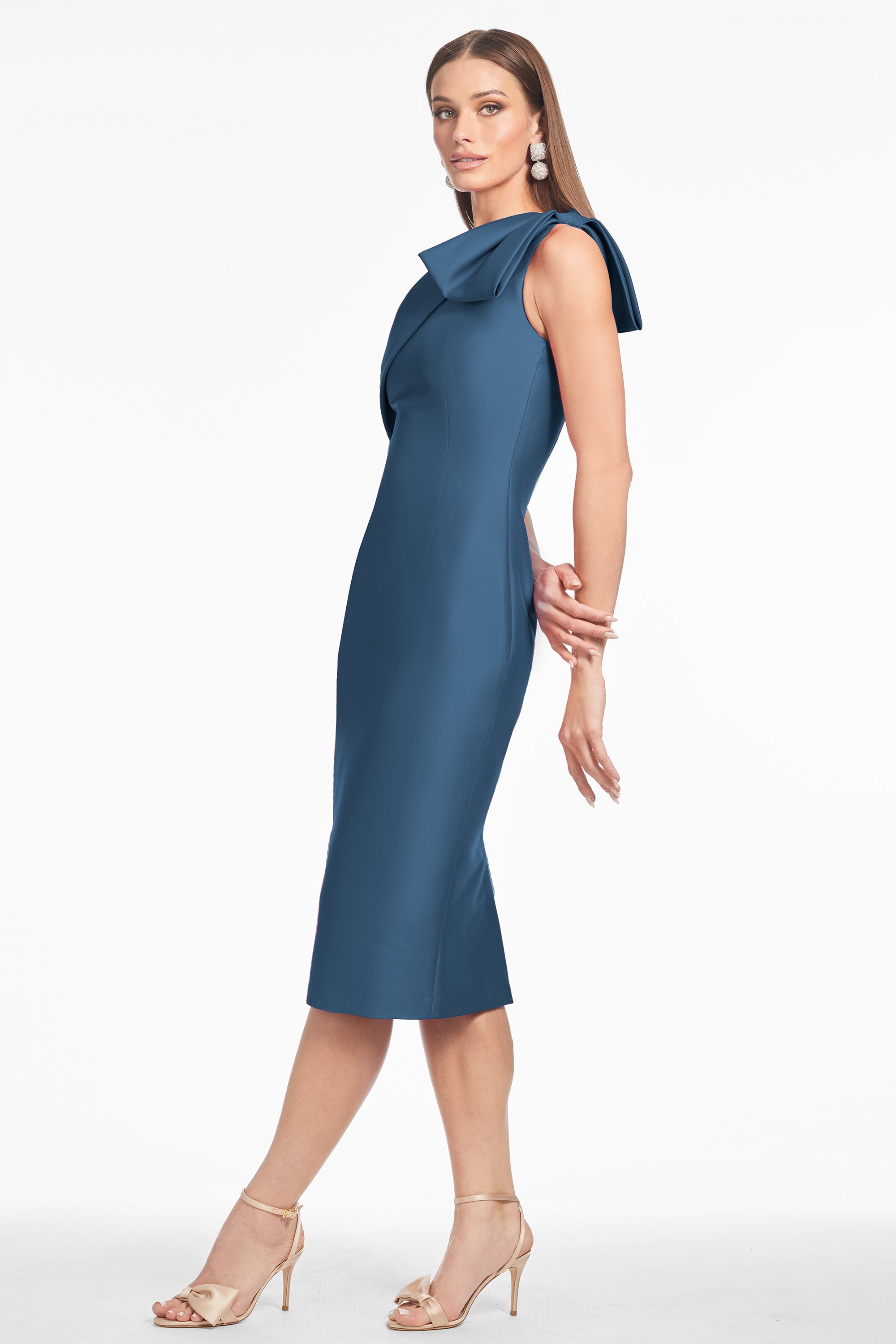 SHARLA DRESS - STEEL BLUE