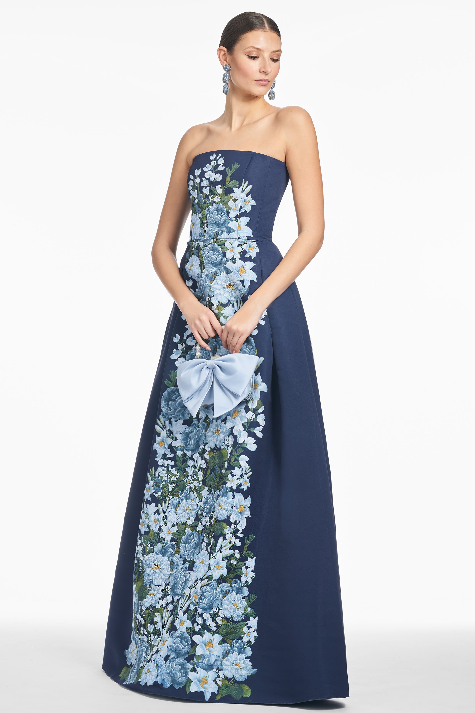 LARISA GOWN - NAVY CASCADE