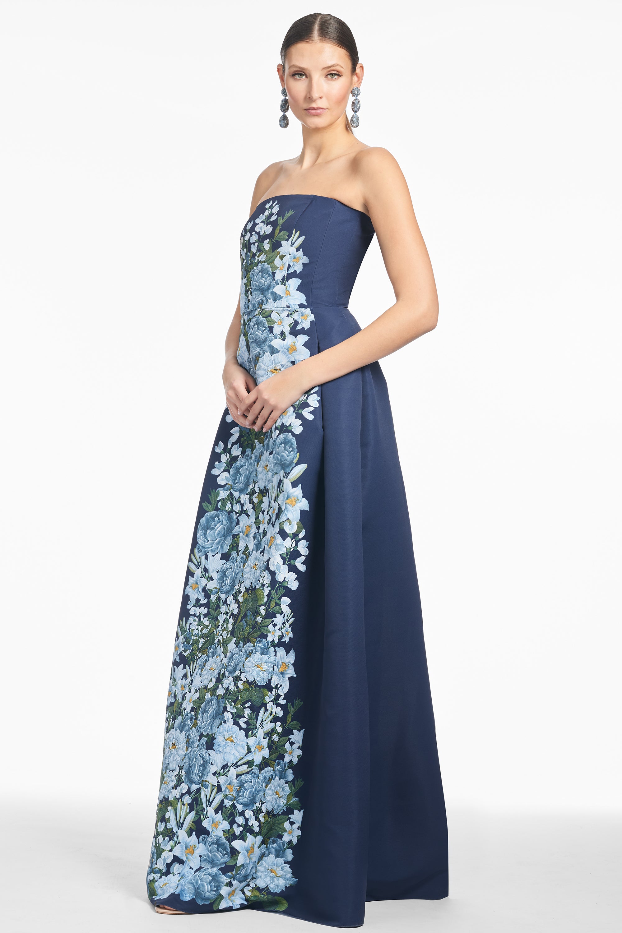 LARISA GOWN - NAVY CASCADE